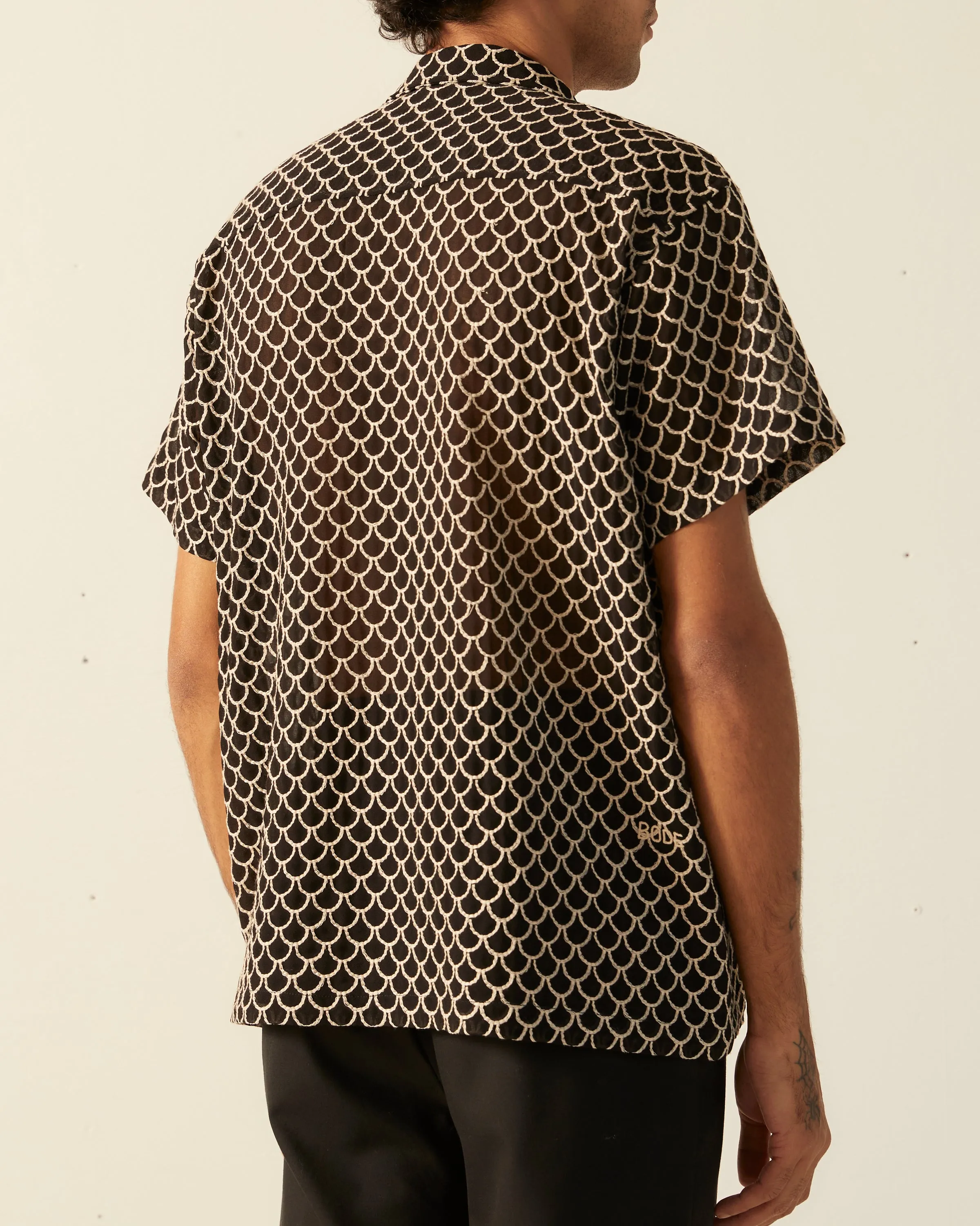 Embroidered Sheer Siren Short Sleeve Shirt sold by BODE product image thumbnail 4