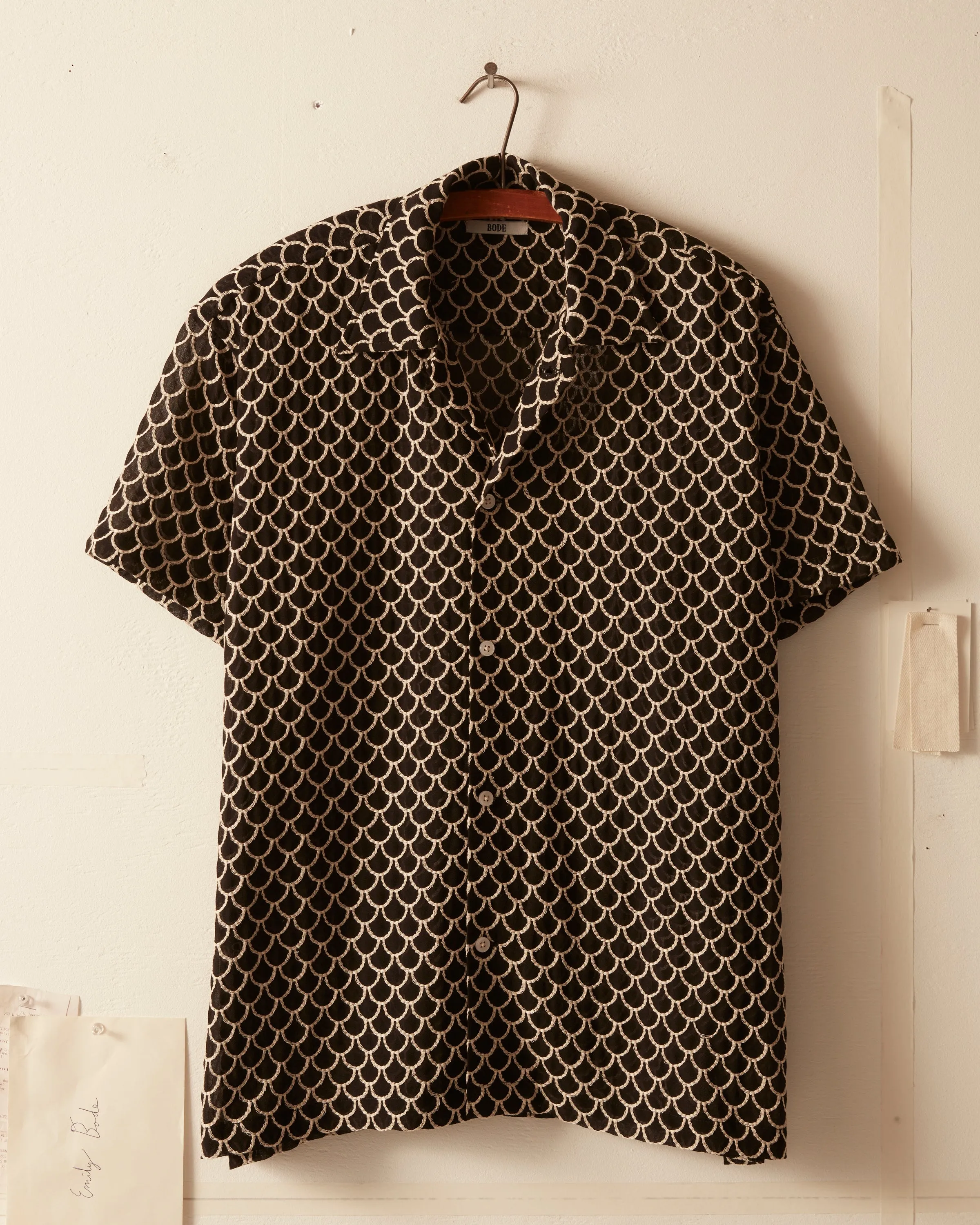 Embroidered Sheer Siren Short Sleeve Shirt sold by BODE