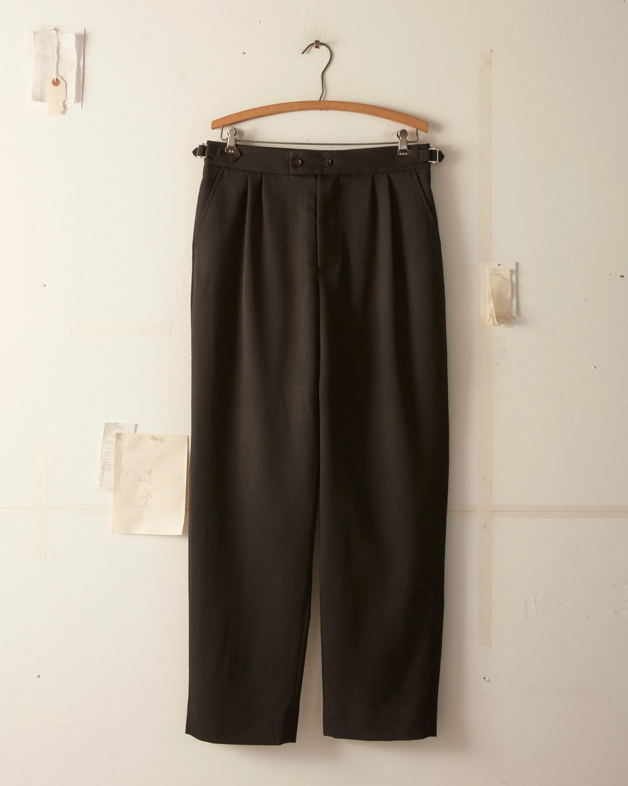 Twill Double Button Trousers - Black sold by BODE