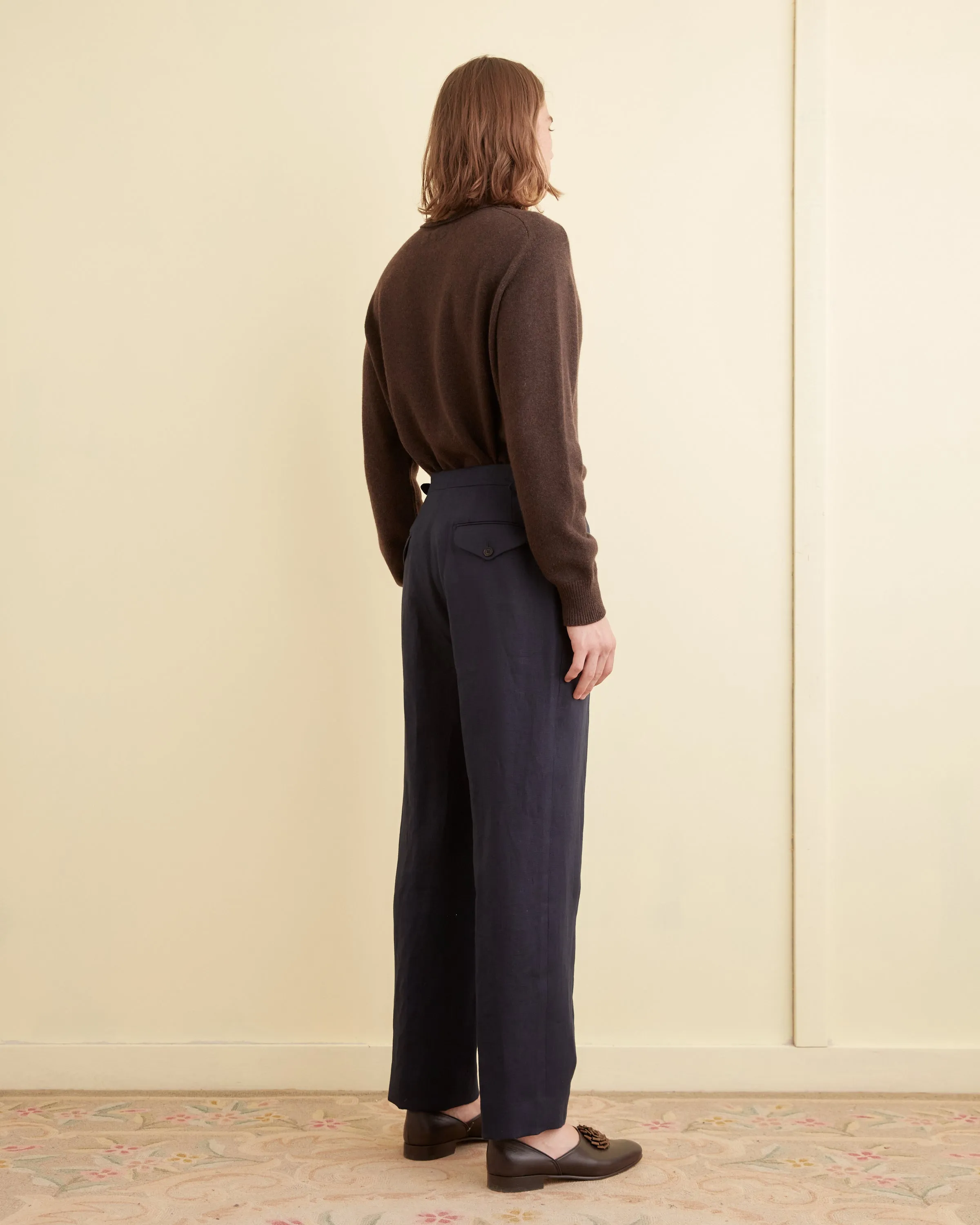 Linen Suiting Trousers - Navy sold by BODE product image thumbnail 3