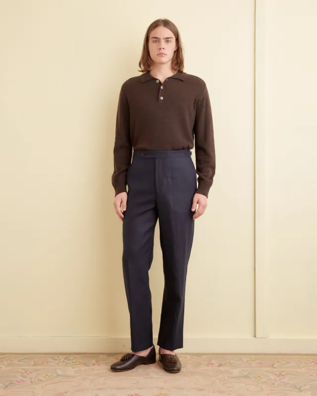 Linen Suiting Trousers - Navy sold by BODE