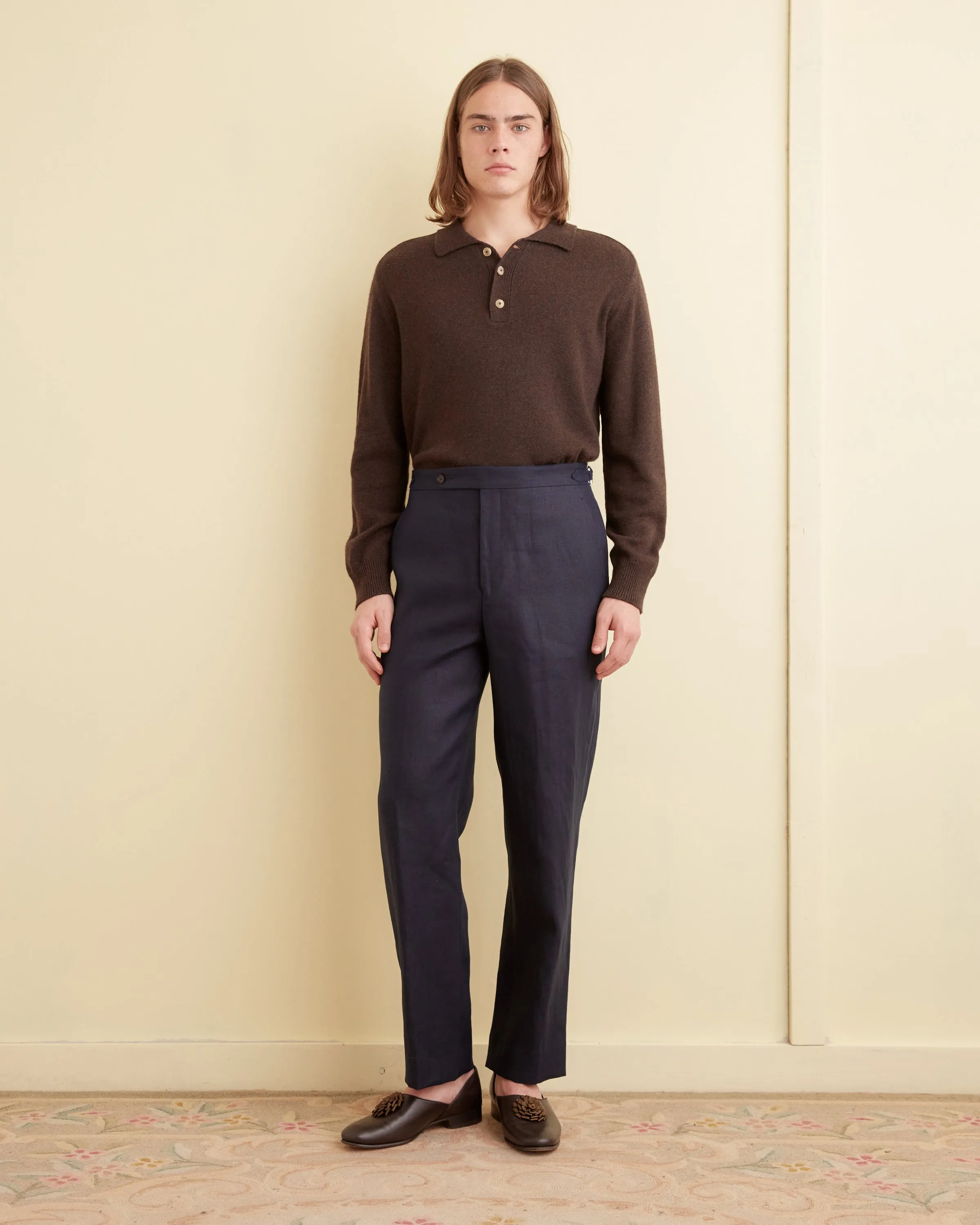 Linen Suiting Trousers - Navy sold by BODE