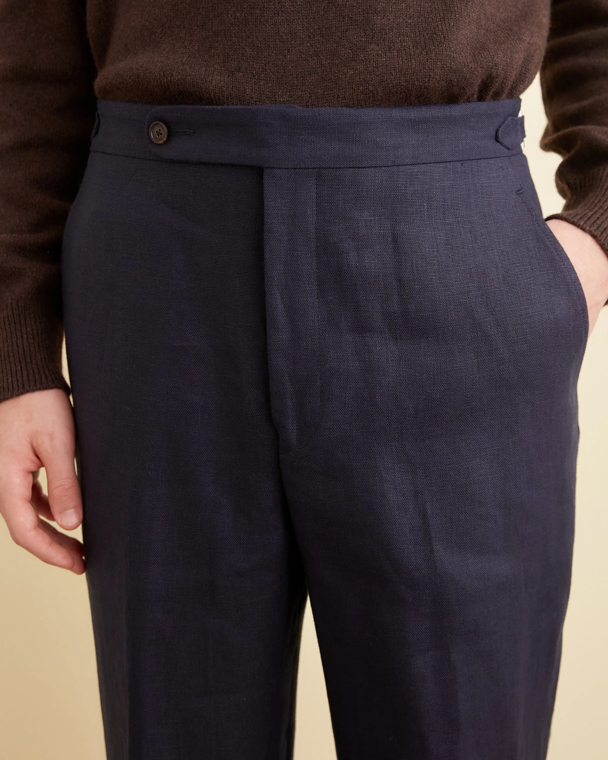 Linen Suiting Trousers - Navy sold by BODE product image thumbnail 2
