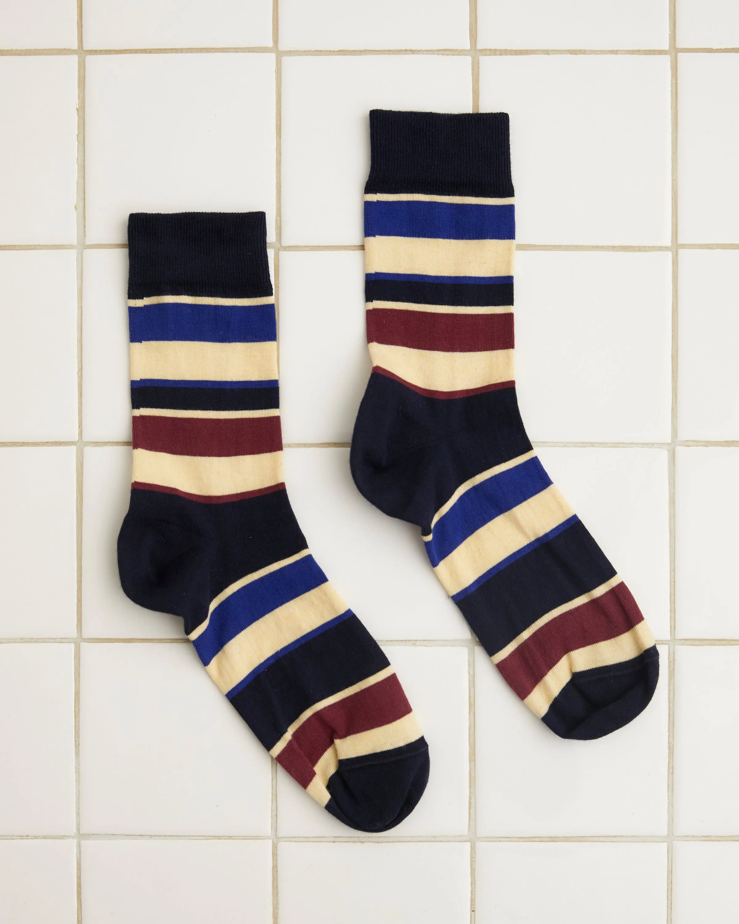 Tournament Socks - Navy/Multi sold by BODE