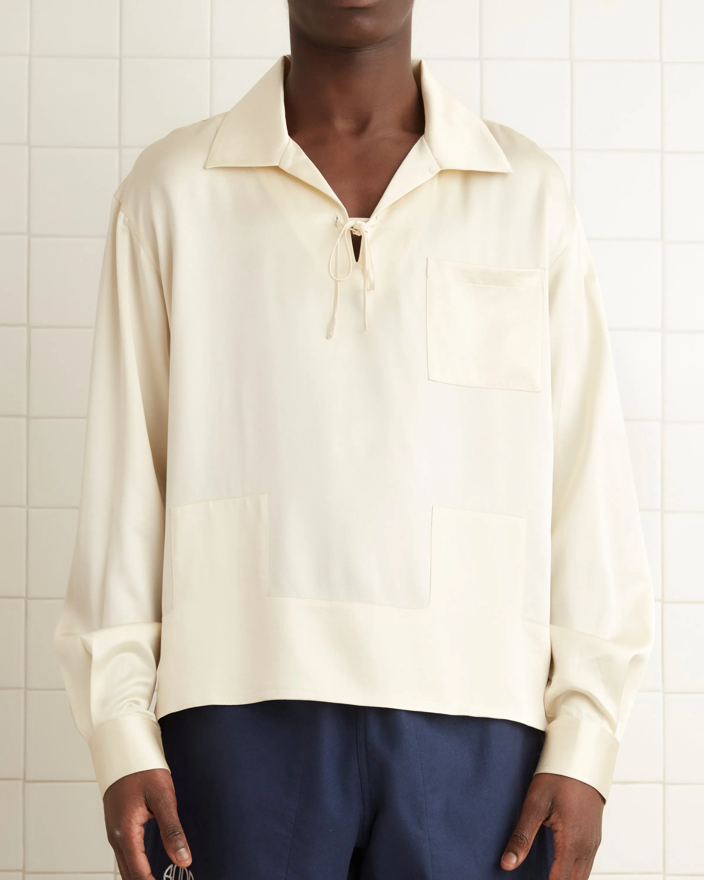 Maze Long Sleeve Shirt - Cream sold by BODE product image thumbnail 2