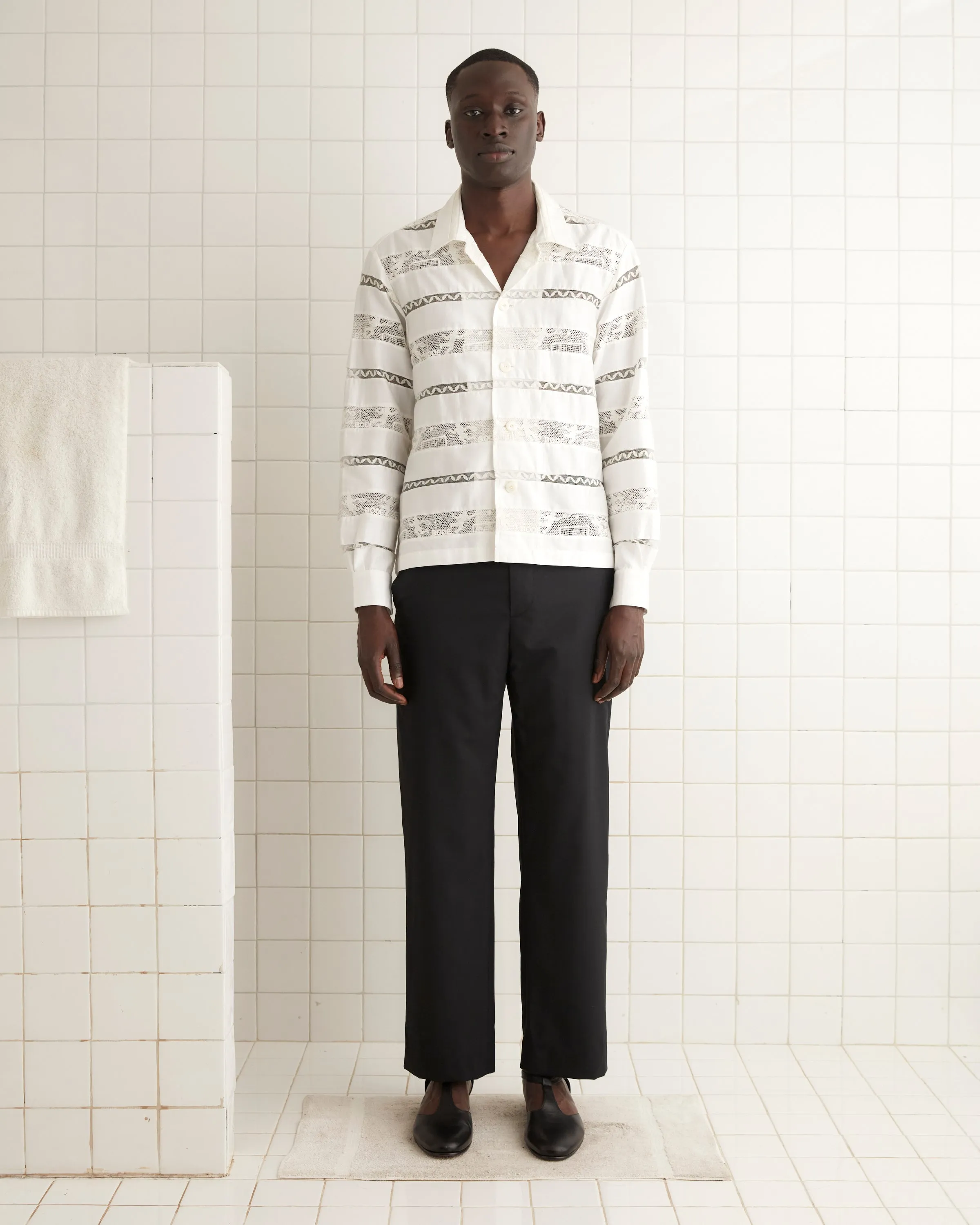 Tennis Lace Long Sleeve Shirt sold by BODE