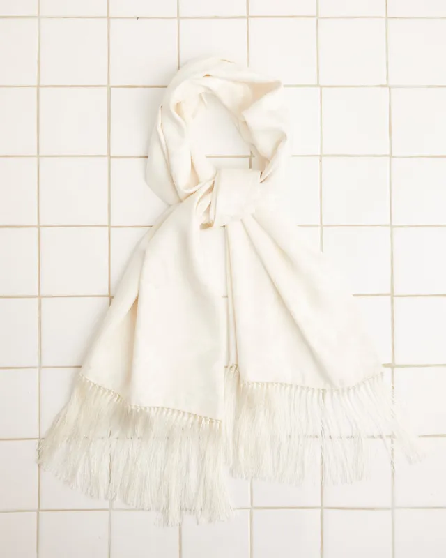 Football Jacquard Scarf - Cream sold by BODE