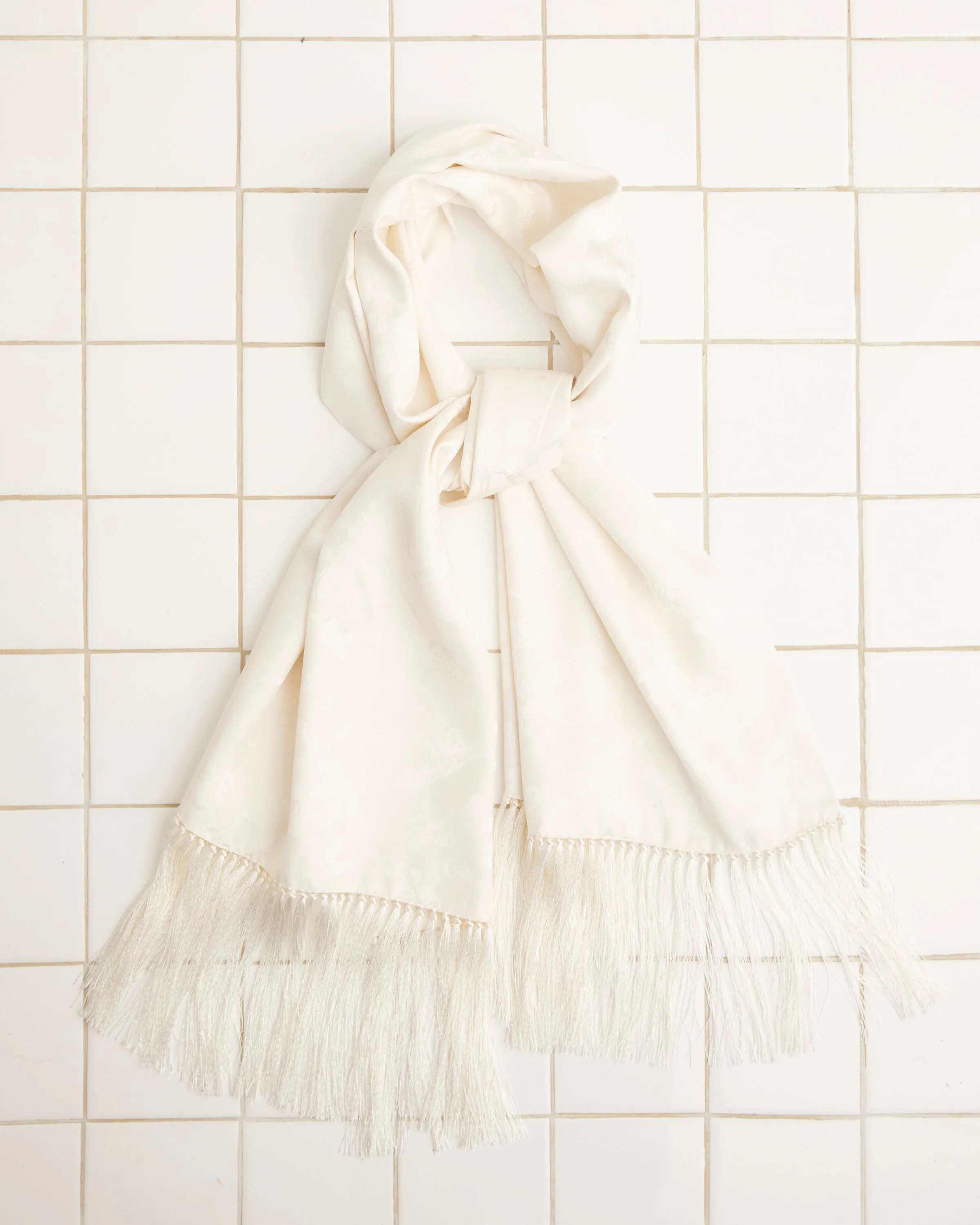 Football Jacquard Scarf - Cream sold by BODE