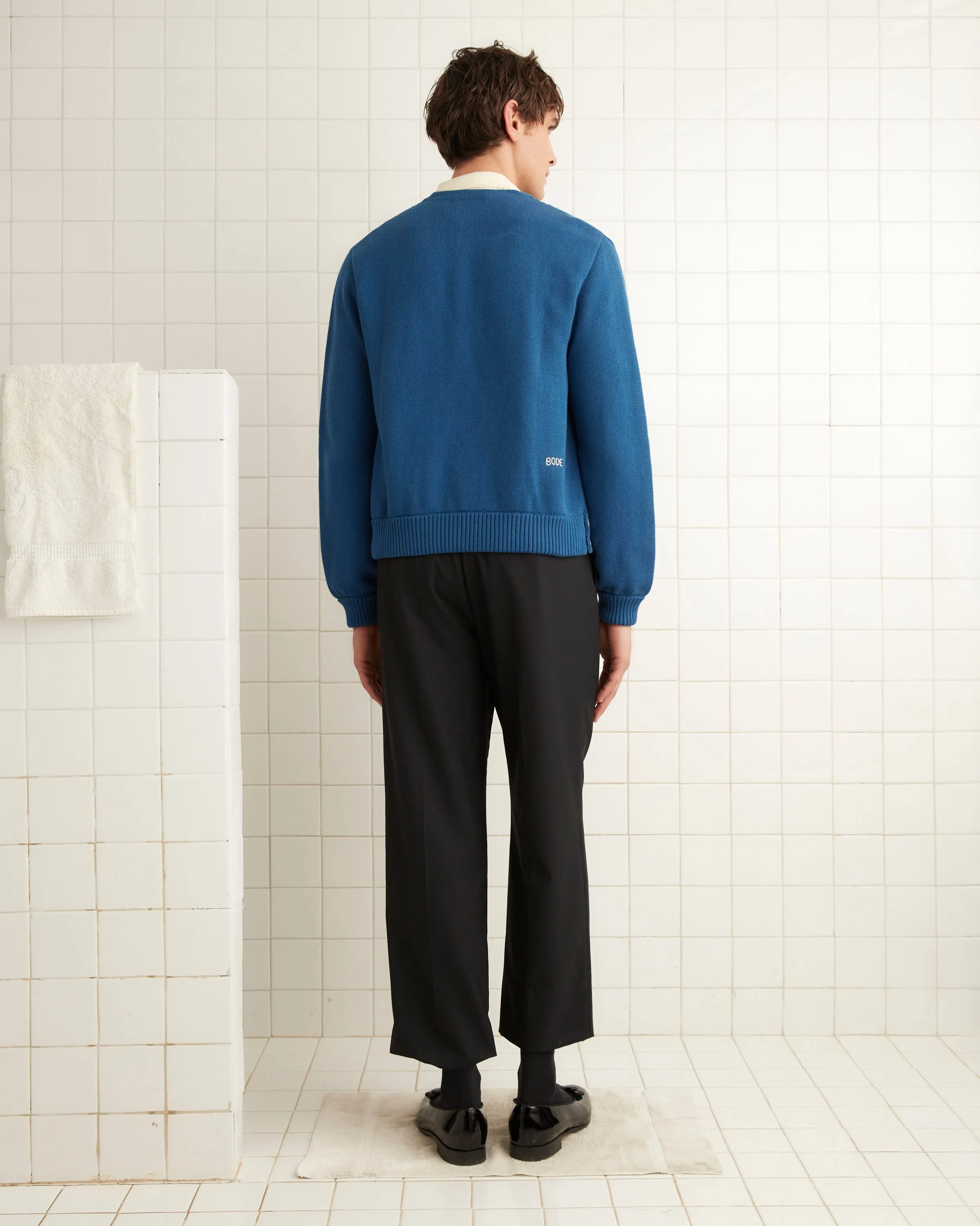 Double-Breasted Cardigan - Blue sold by BODE product image thumbnail 3