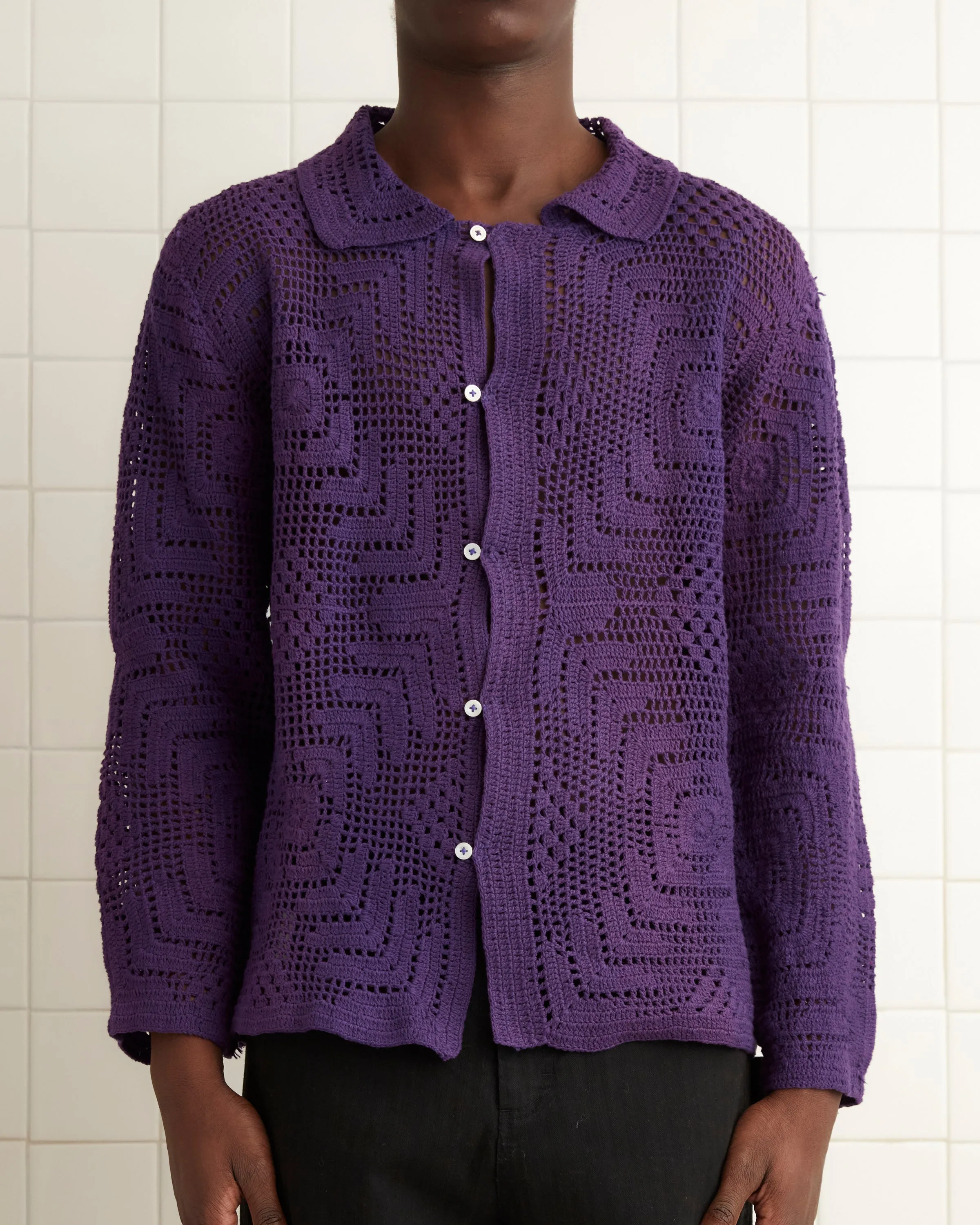 Crochet Overshirt - Purple sold by BODE product image thumbnail 2