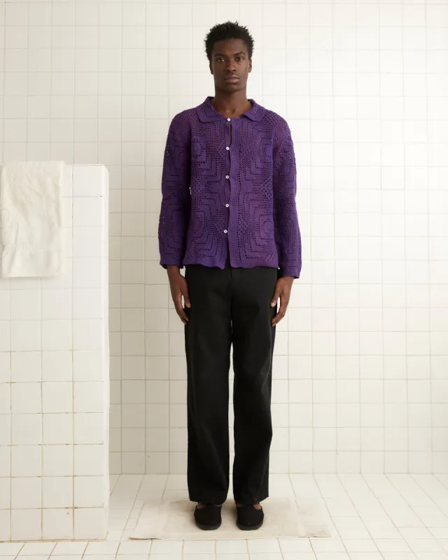 Crochet Overshirt - Purple sold by BODE