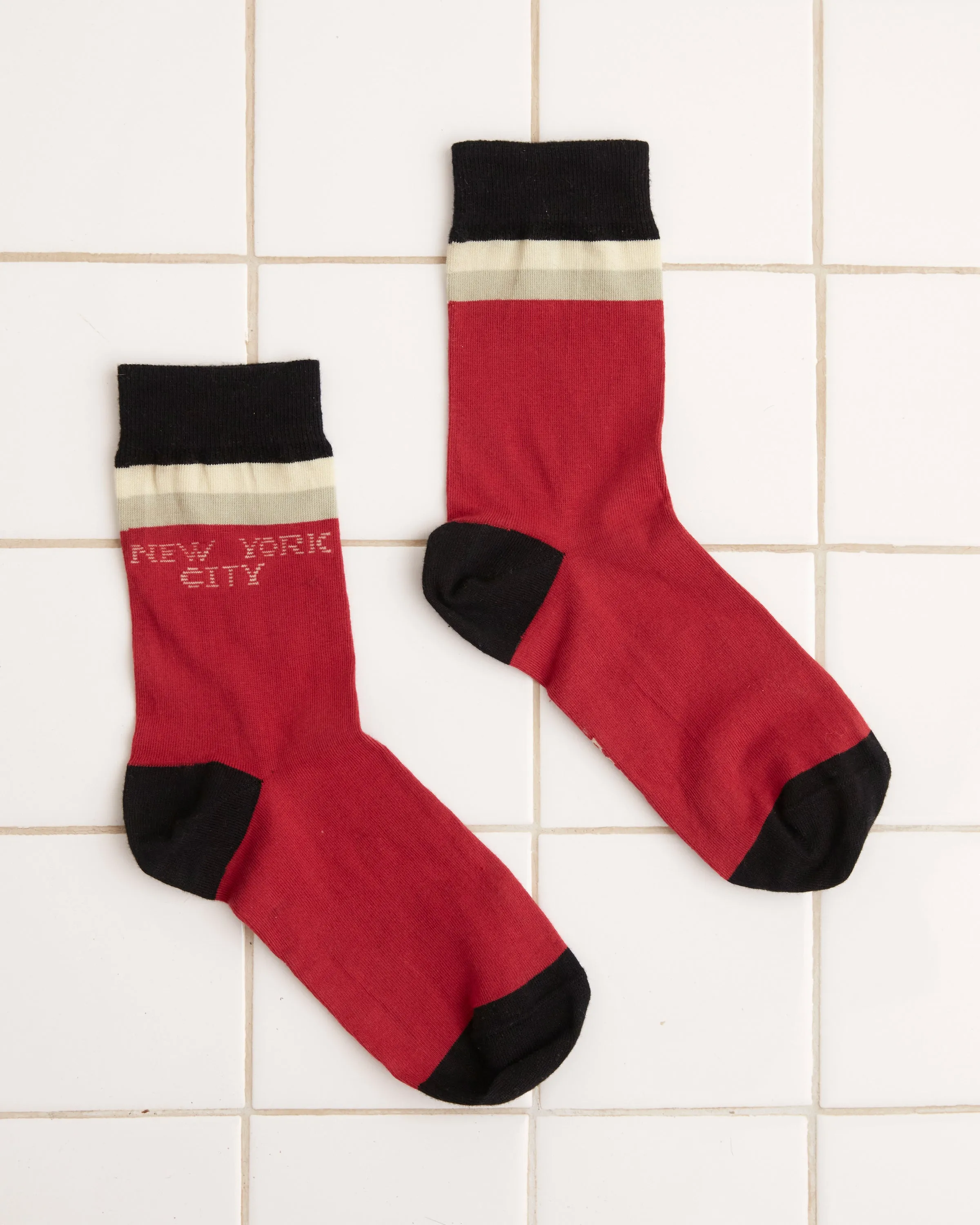 Fairground Socks - Red sold by BODE