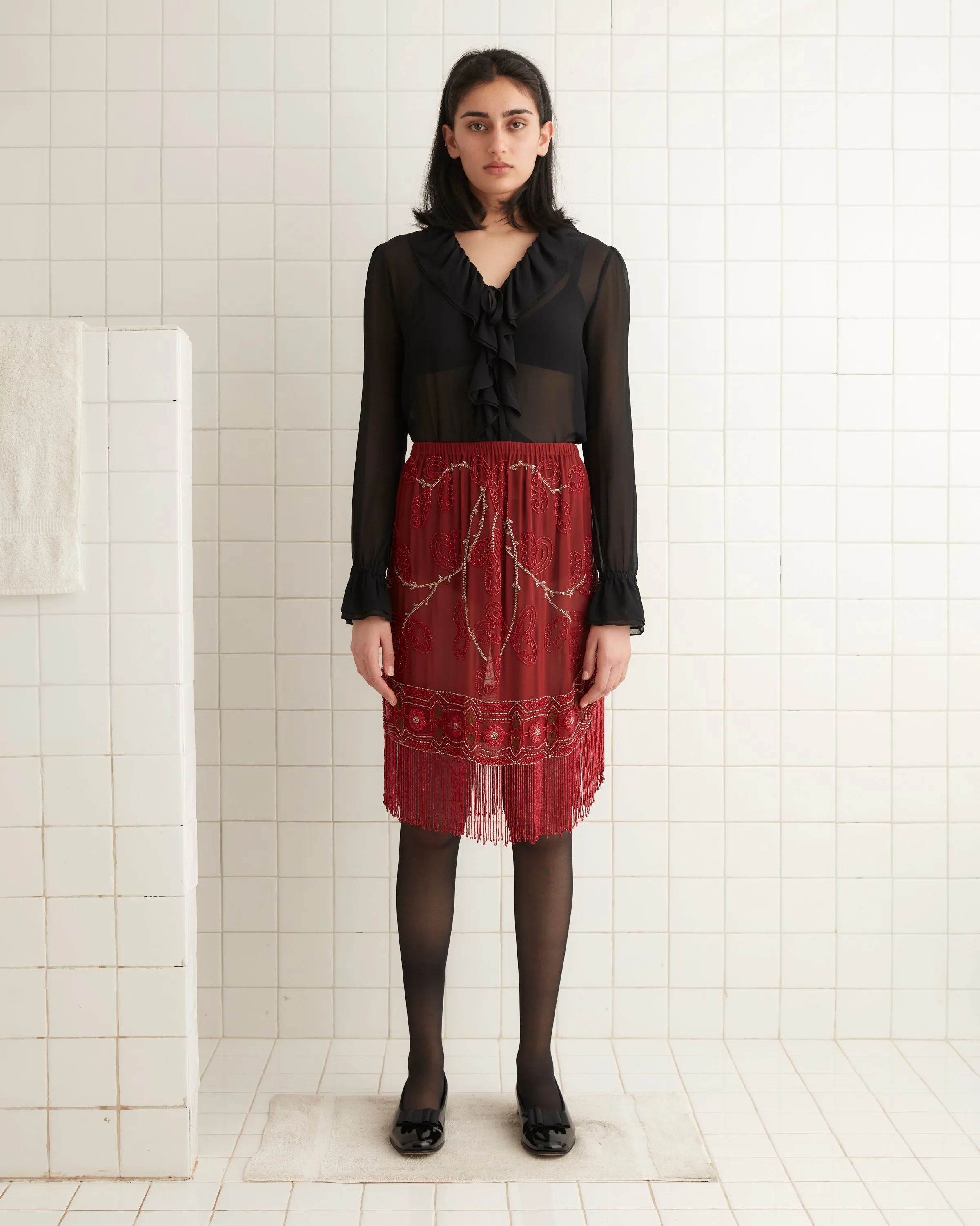 Beaded Ilex Skirt sold by BODE