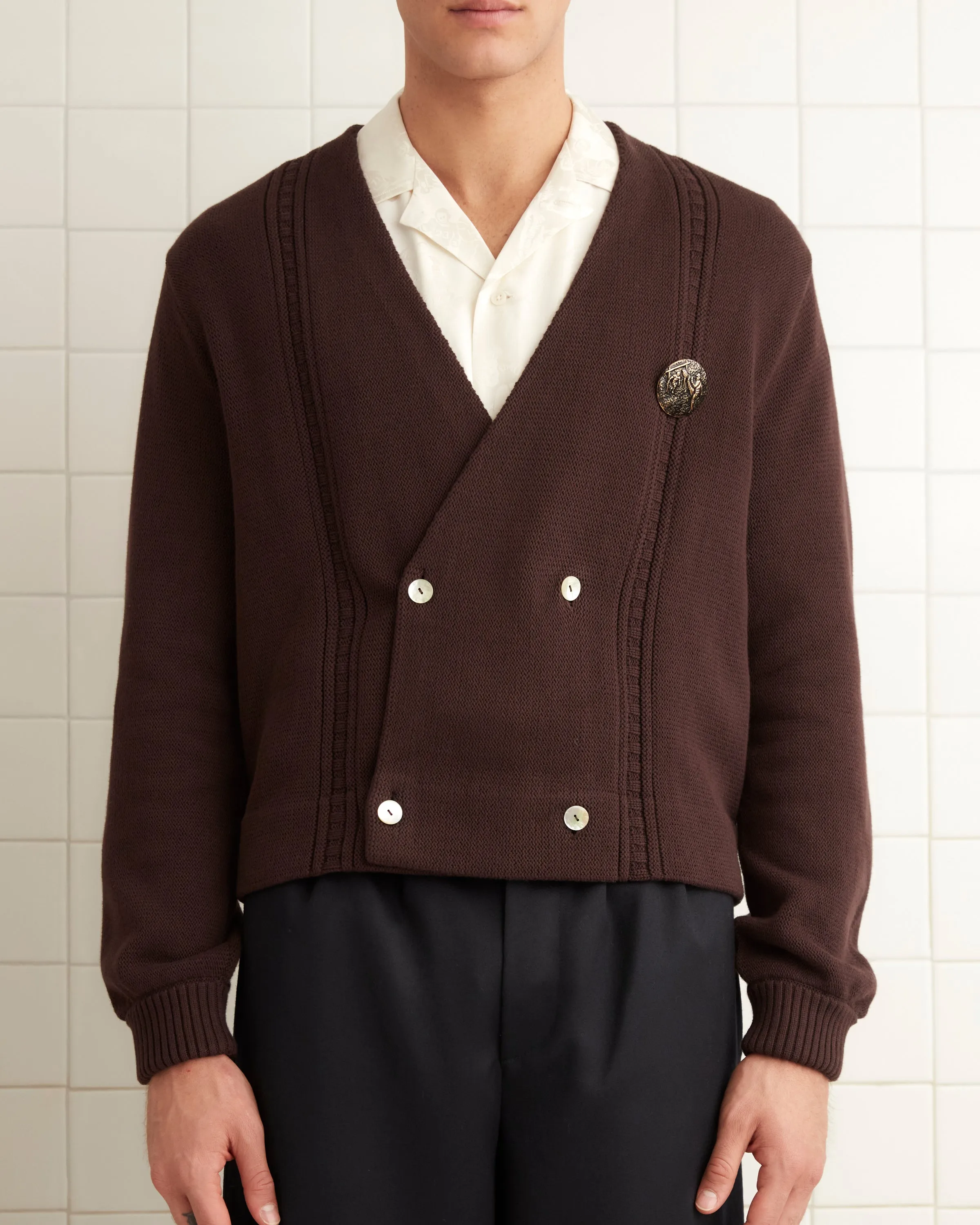 Double-Breasted Cardigan - Dark Brown sold by BODE product image thumbnail 2