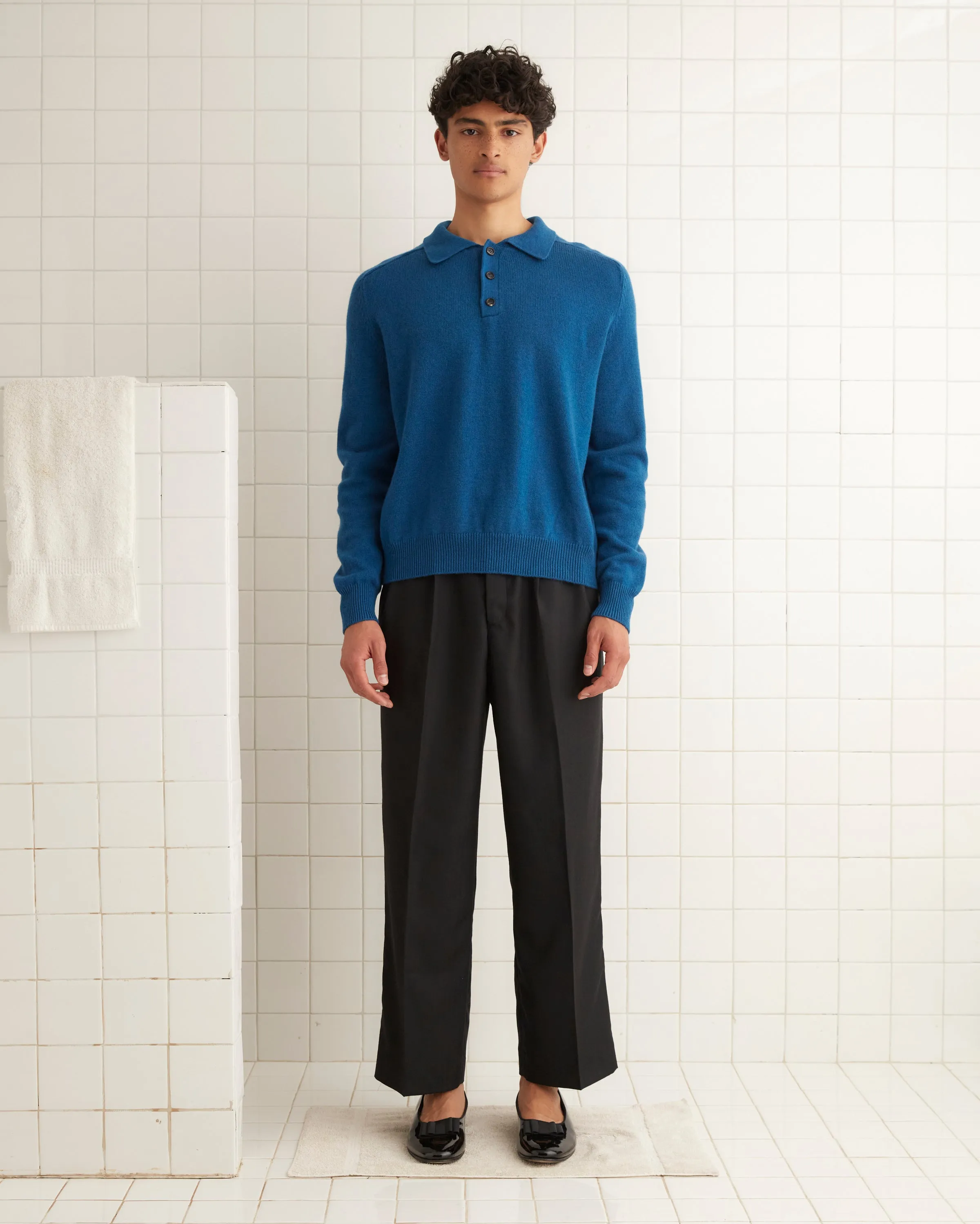 Cashmere Polo - Ocean sold by BODE