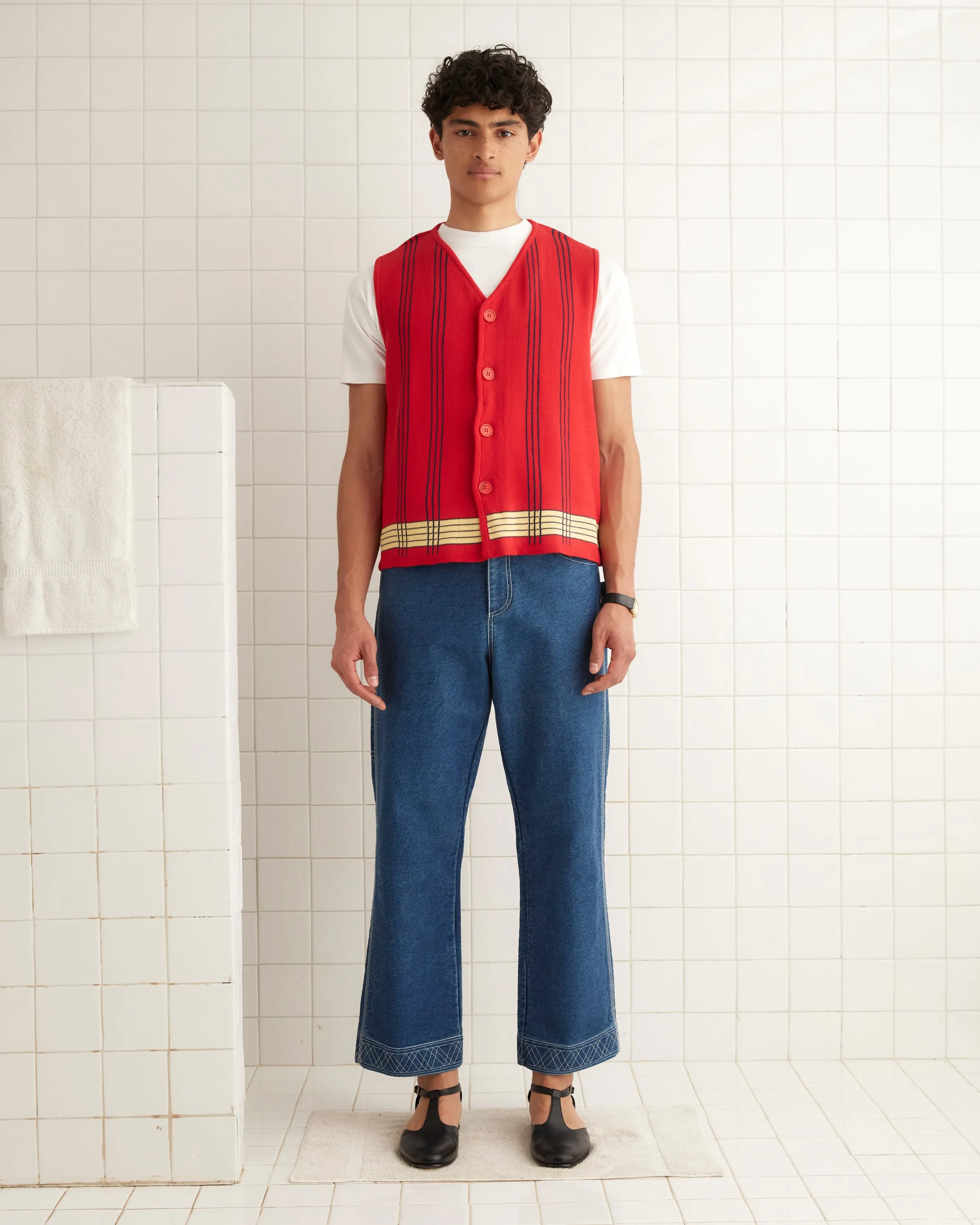 Treble Plaid Vest sold by BODE