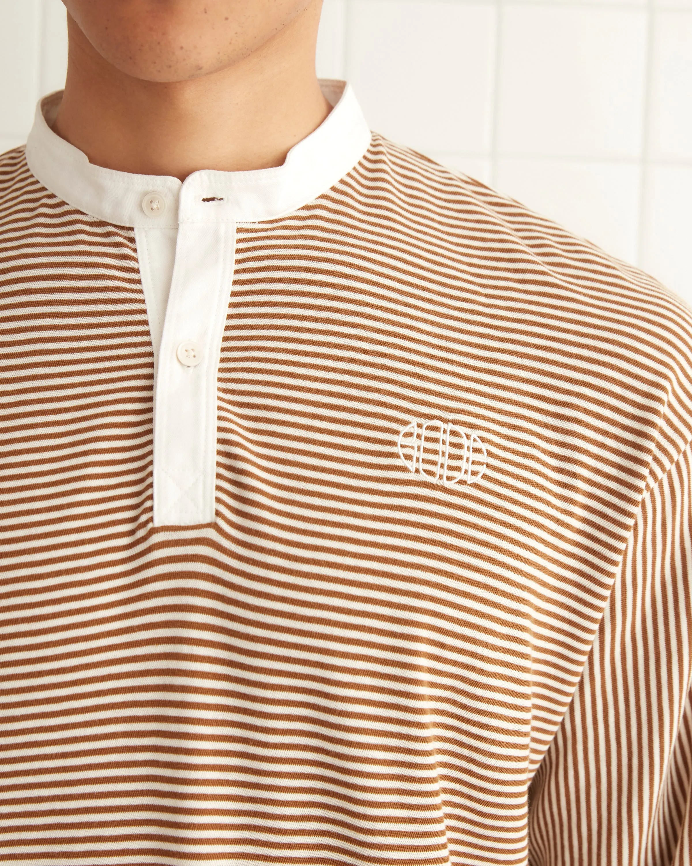 Newton Stripe Polo - Brown sold by BODE product image thumbnail 2