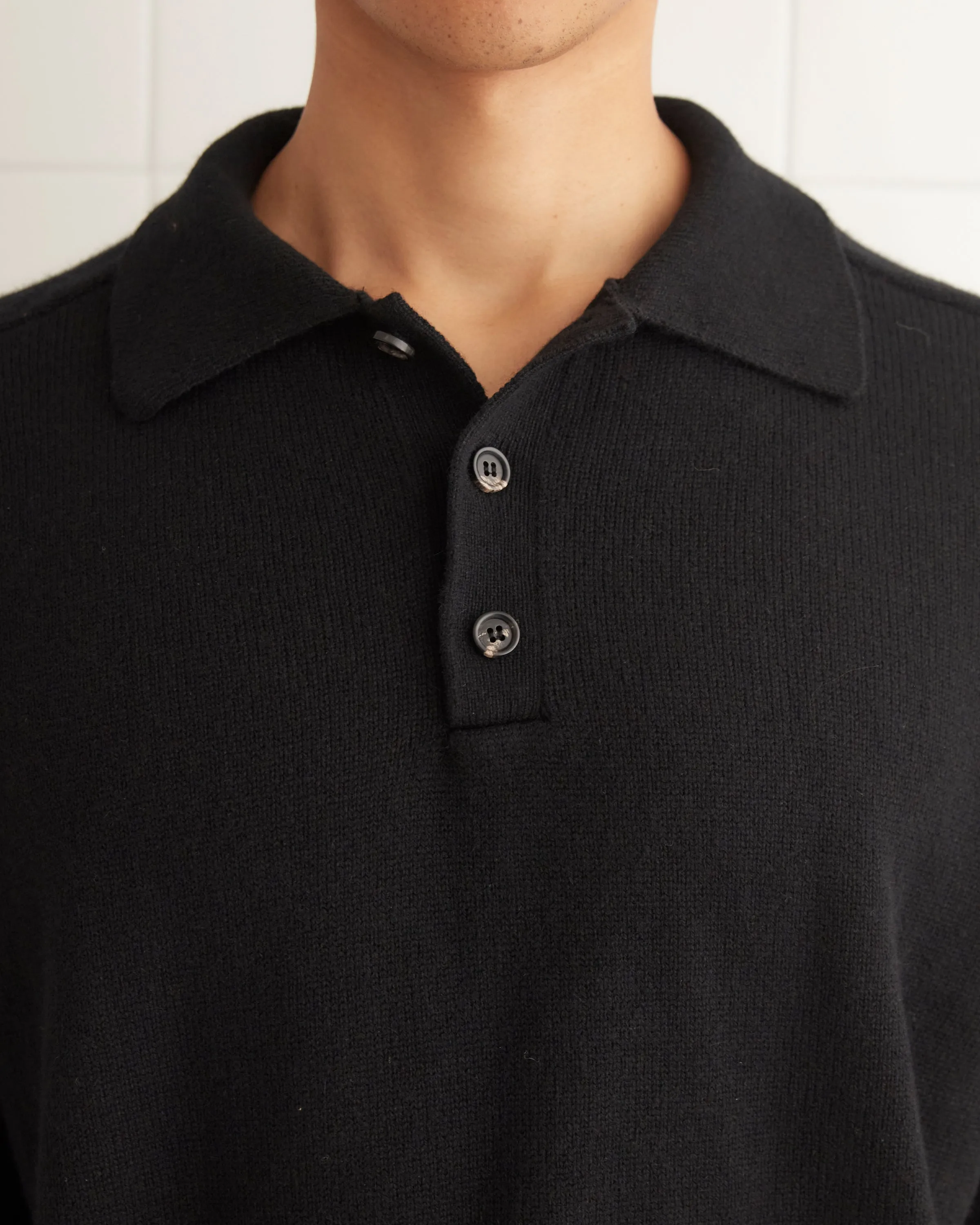 Cashmere Polo - Black sold by BODE product image thumbnail 2