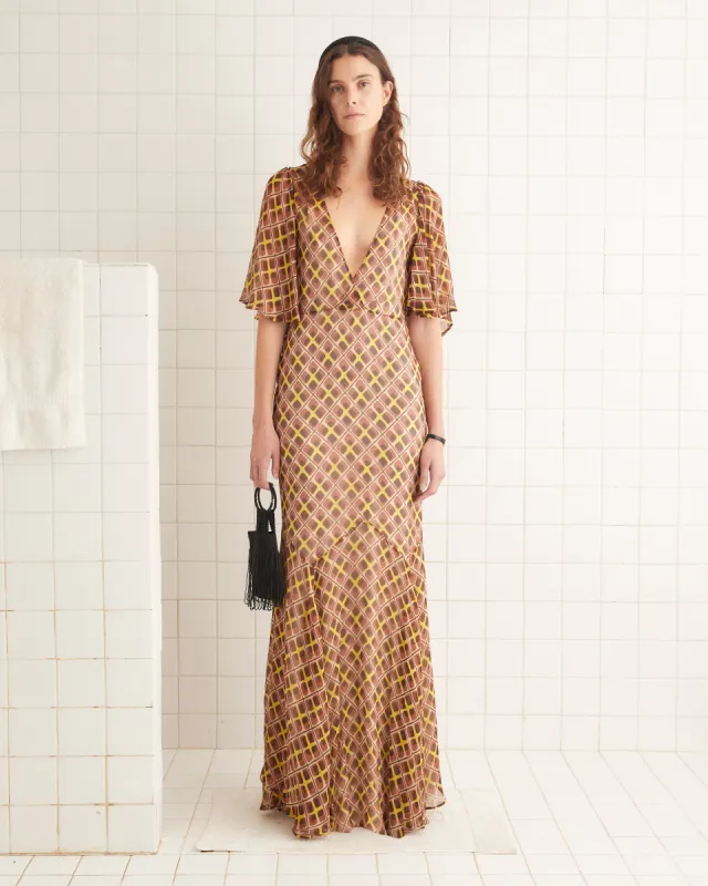 Cattail Plaid Fair Gown made by BODE