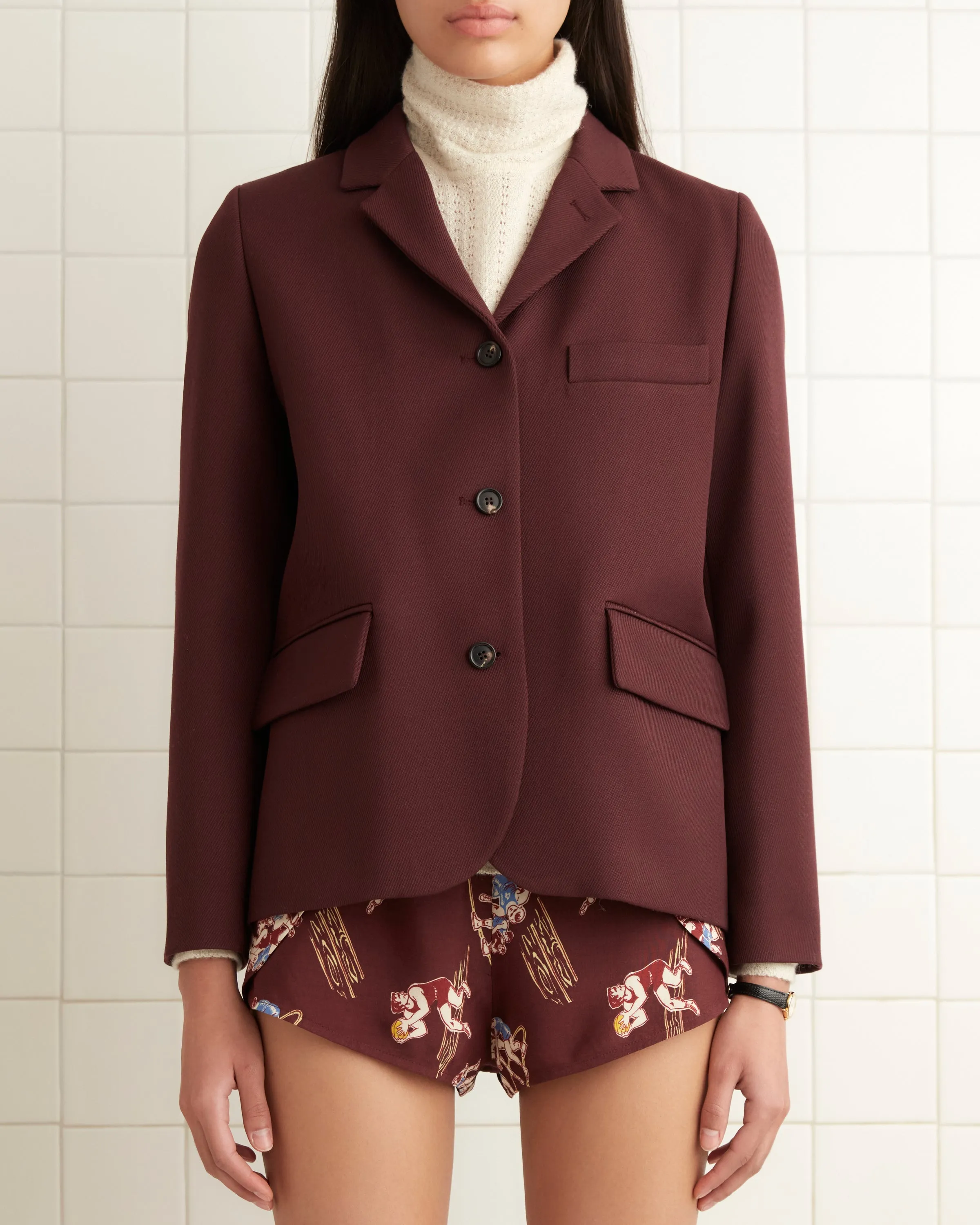 Riding Twill Lillian Jacket - Burgundy sold by BODE product image thumbnail 2