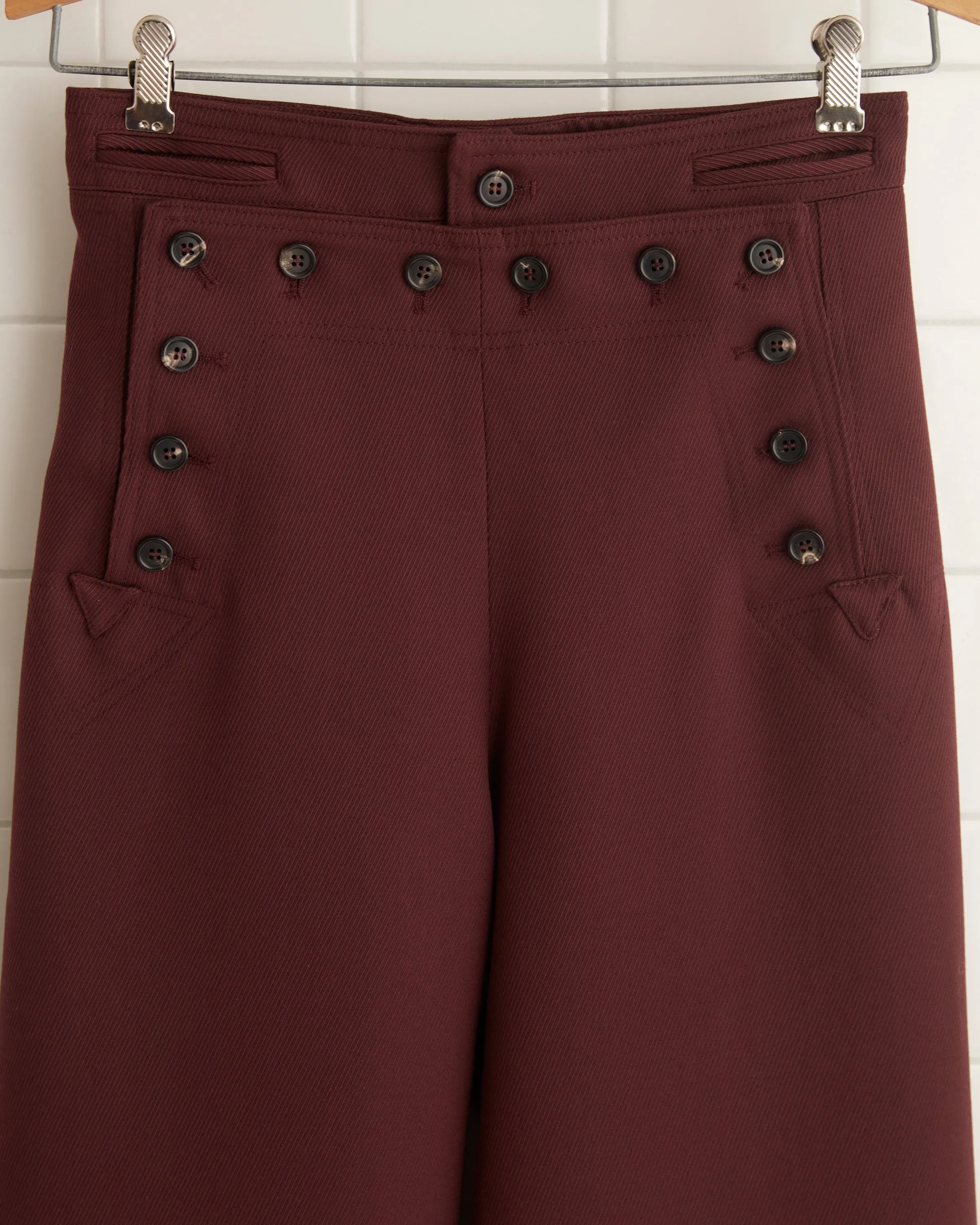 Riding Twill Sailor Trousers - Burgundy sold by BODE product image thumbnail 3