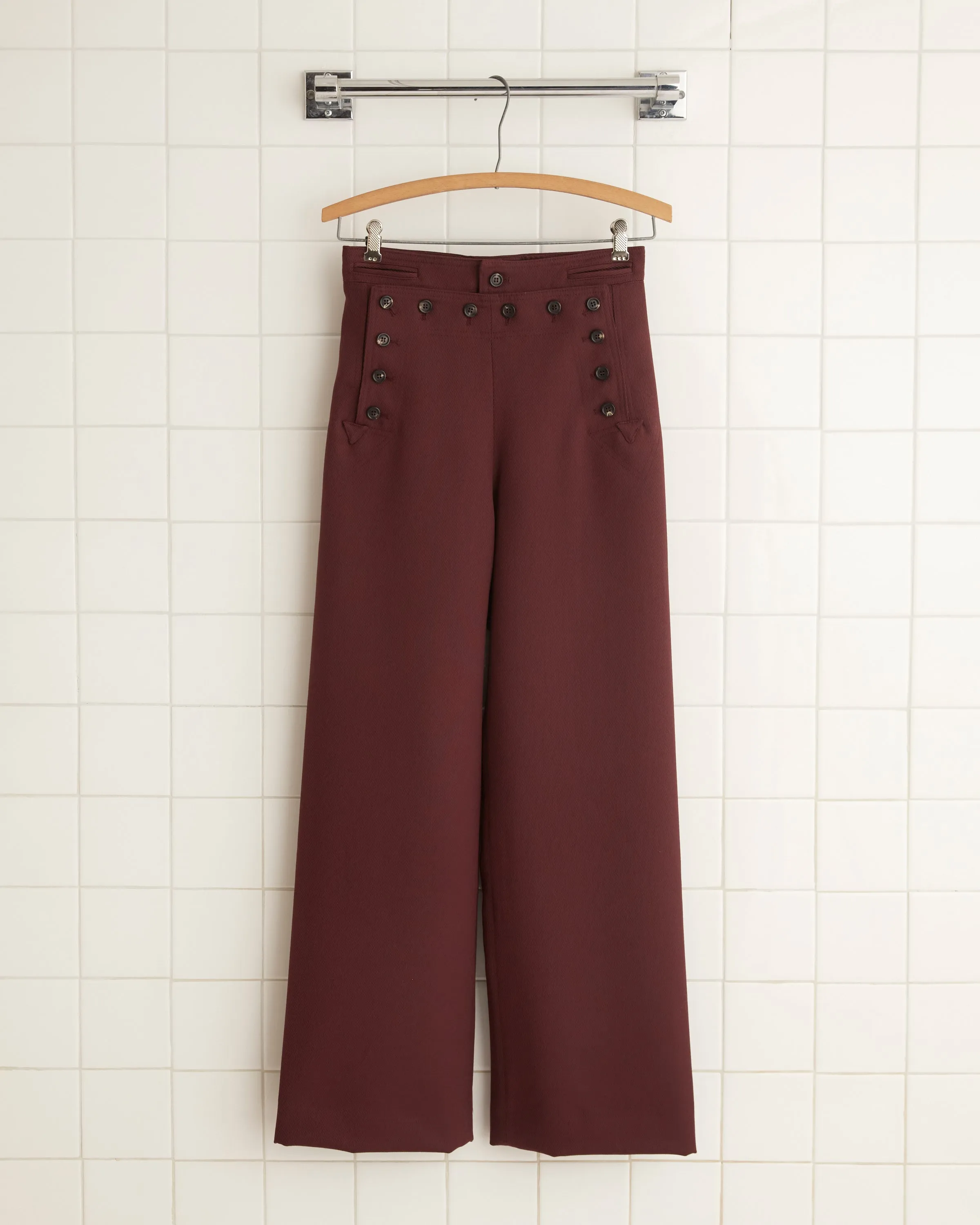 Riding Twill Sailor Trousers - Burgundy sold by BODE product image thumbnail 2