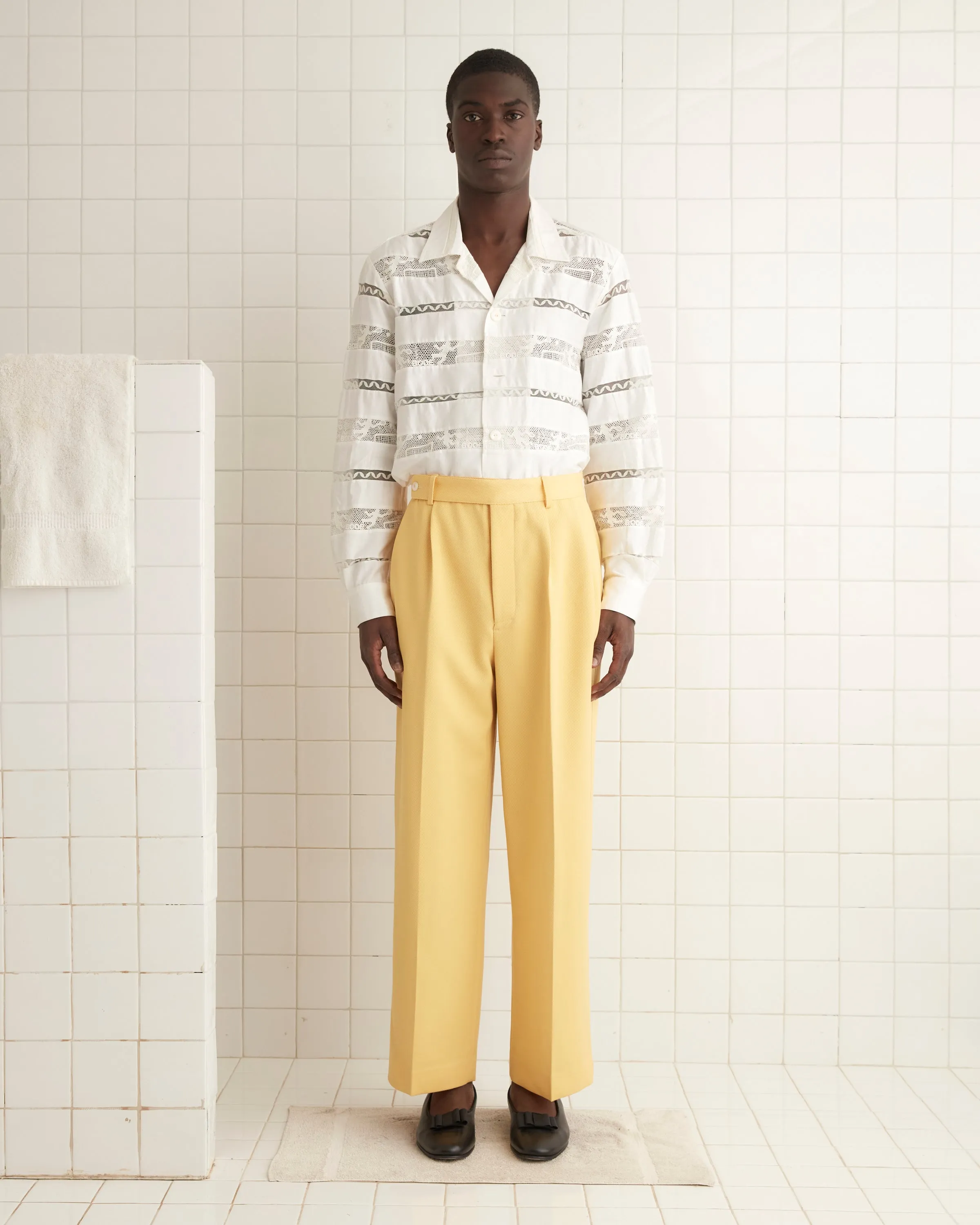 Riding Twill Trousers - Yellow sold by BODE
