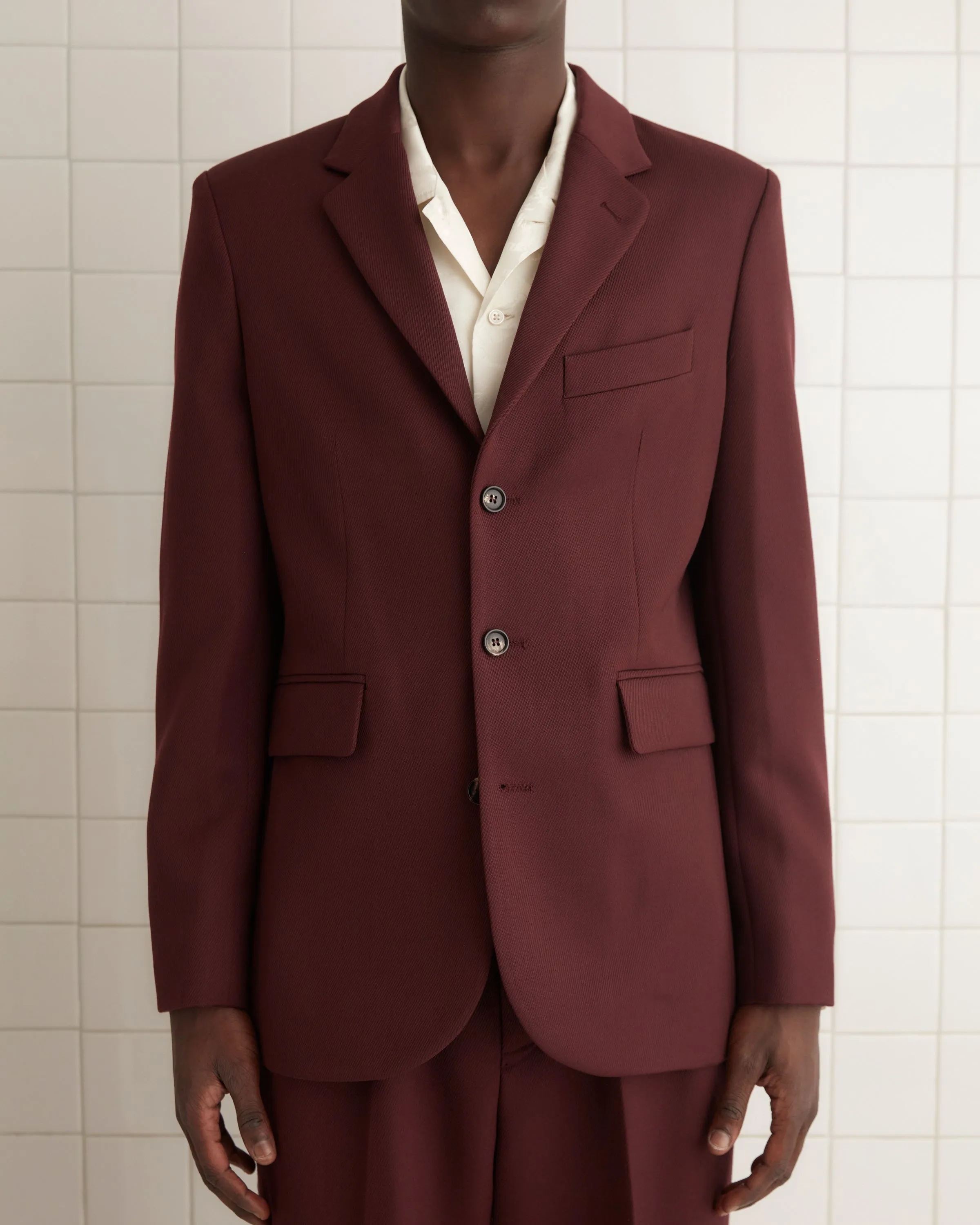 Riding Twill Suit Jacket - Burgundy sold by BODE product image thumbnail 2