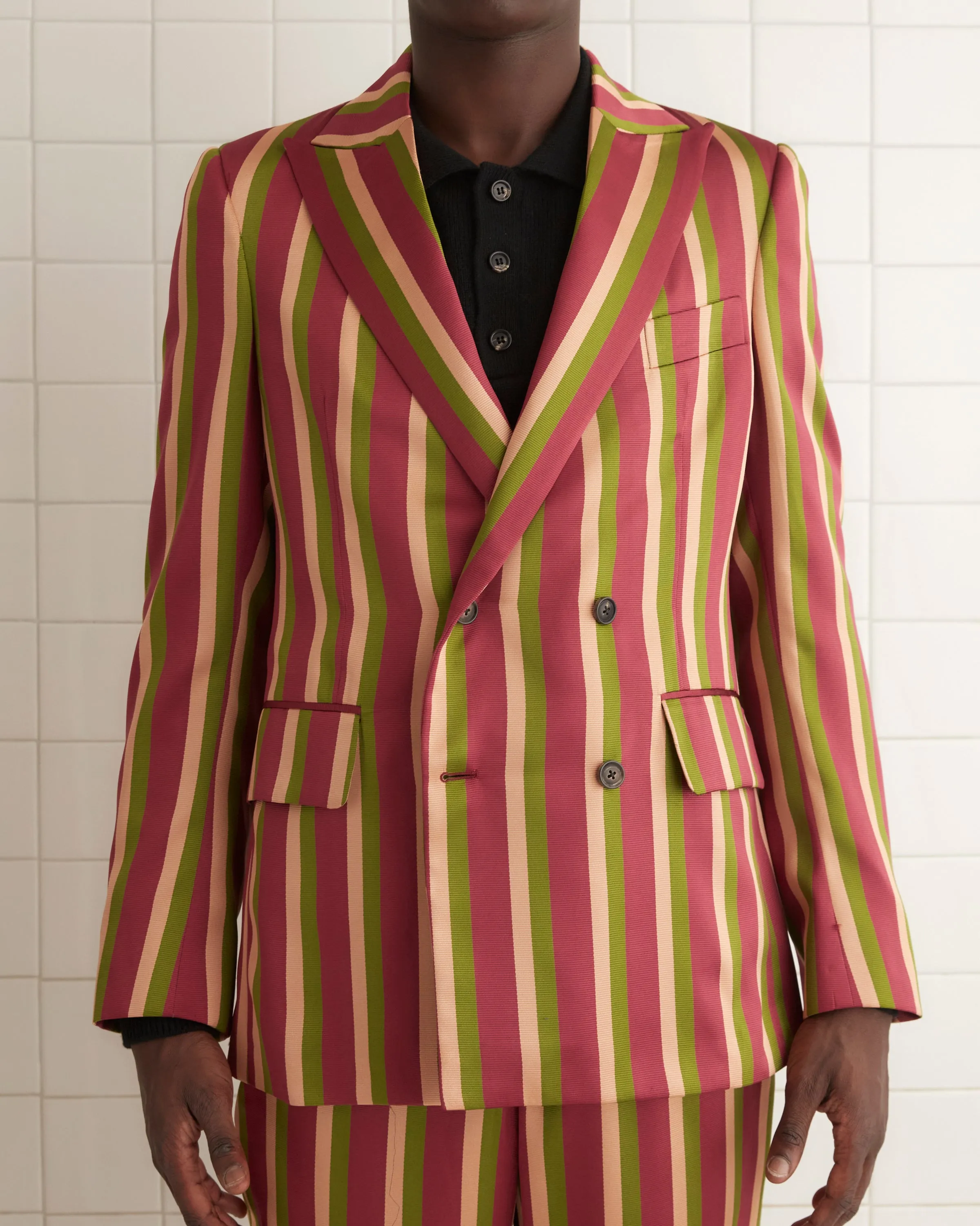 Juniper Stripe Double-Breasted Suit Jacket sold by BODE product image thumbnail 2