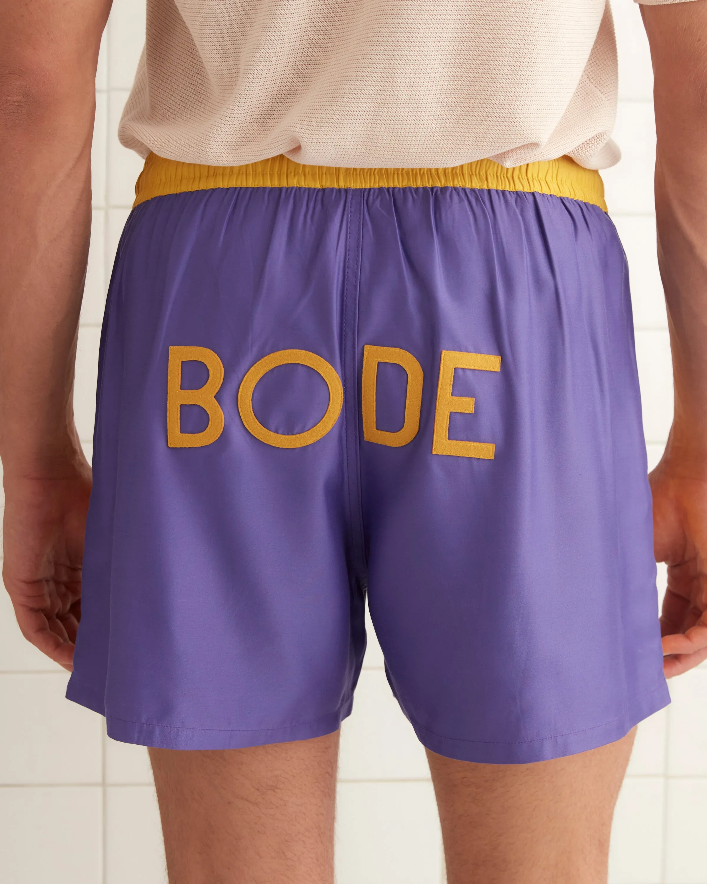 Satin Field Shorts - Purple sold by BODE product image thumbnail 4
