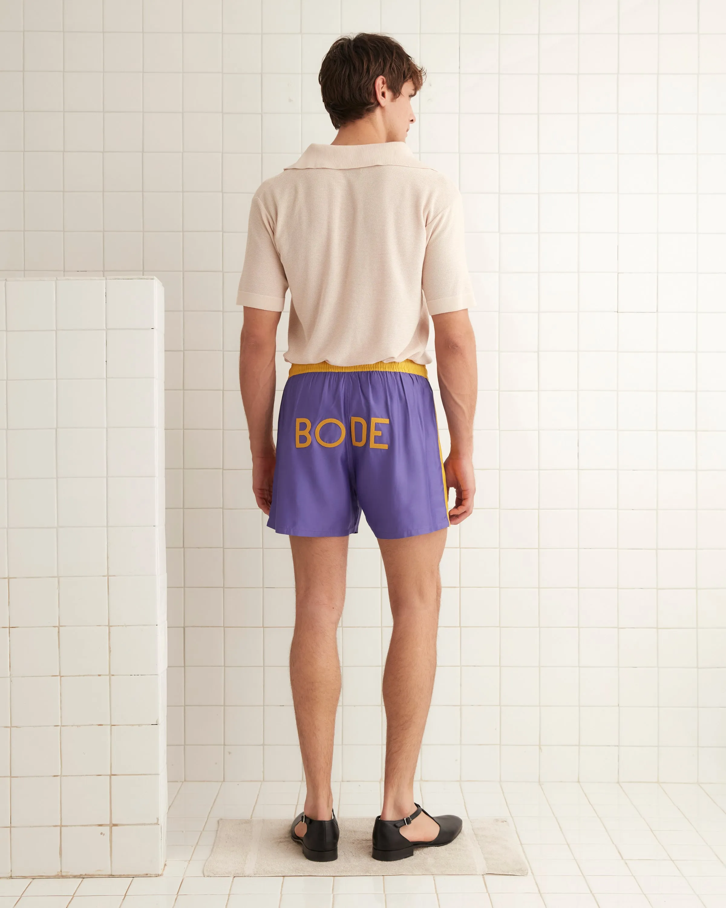 Satin Field Shorts - Purple sold by BODE product image thumbnail 3