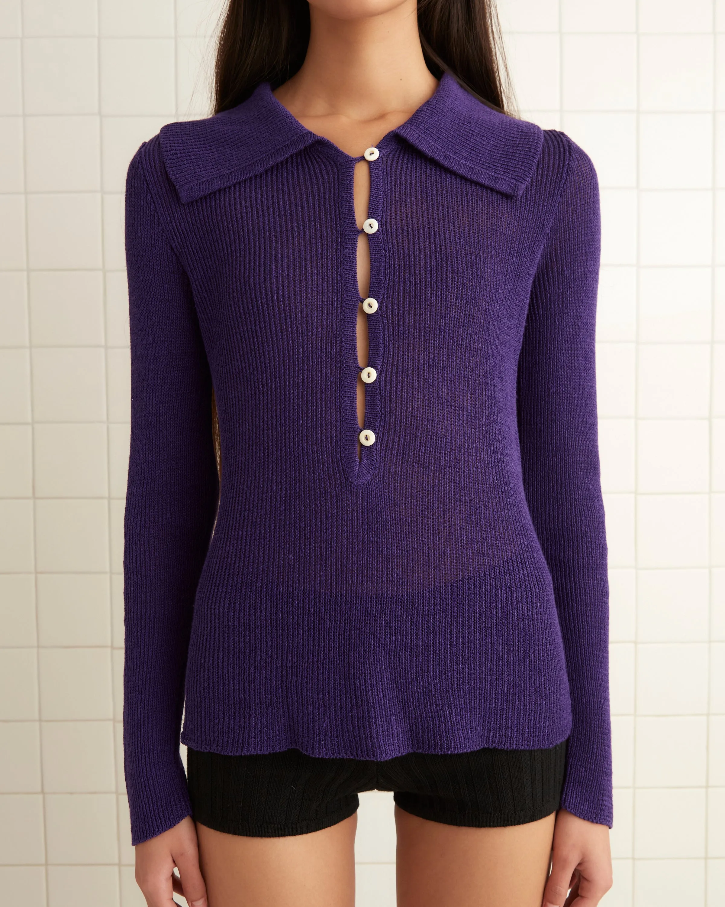 Quincy Top - Purple sold by BODE product image thumbnail 2