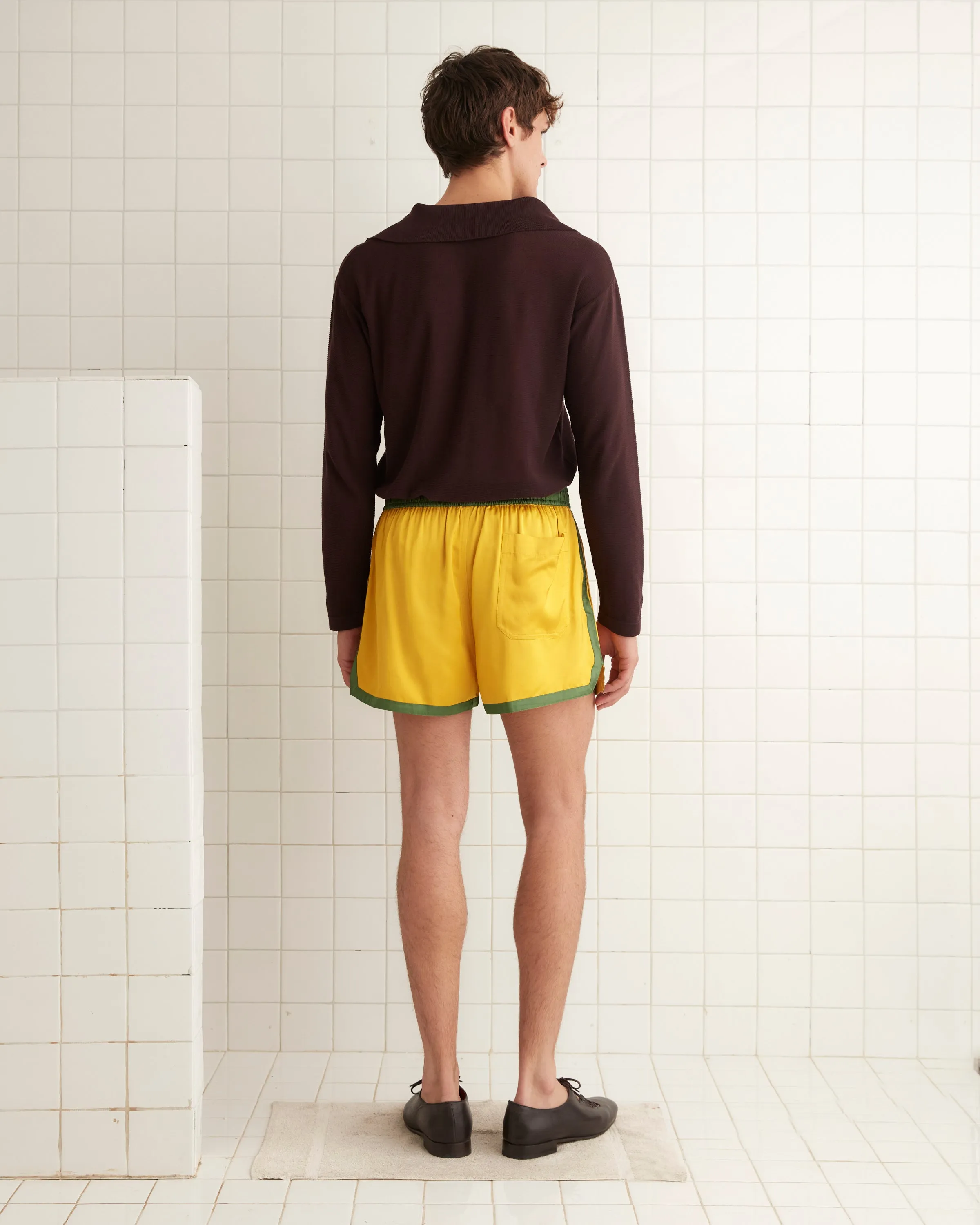 Satin Gym Shorts - Yellow sold by BODE product image thumbnail 3