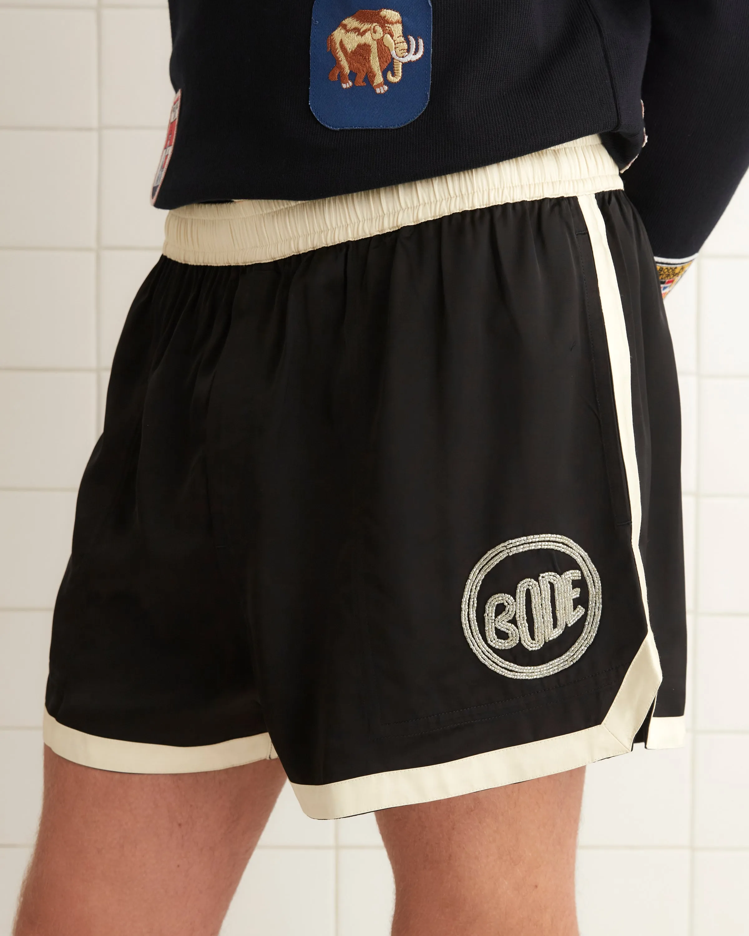 Satin Gym Shorts - Black sold by BODE product image thumbnail 2
