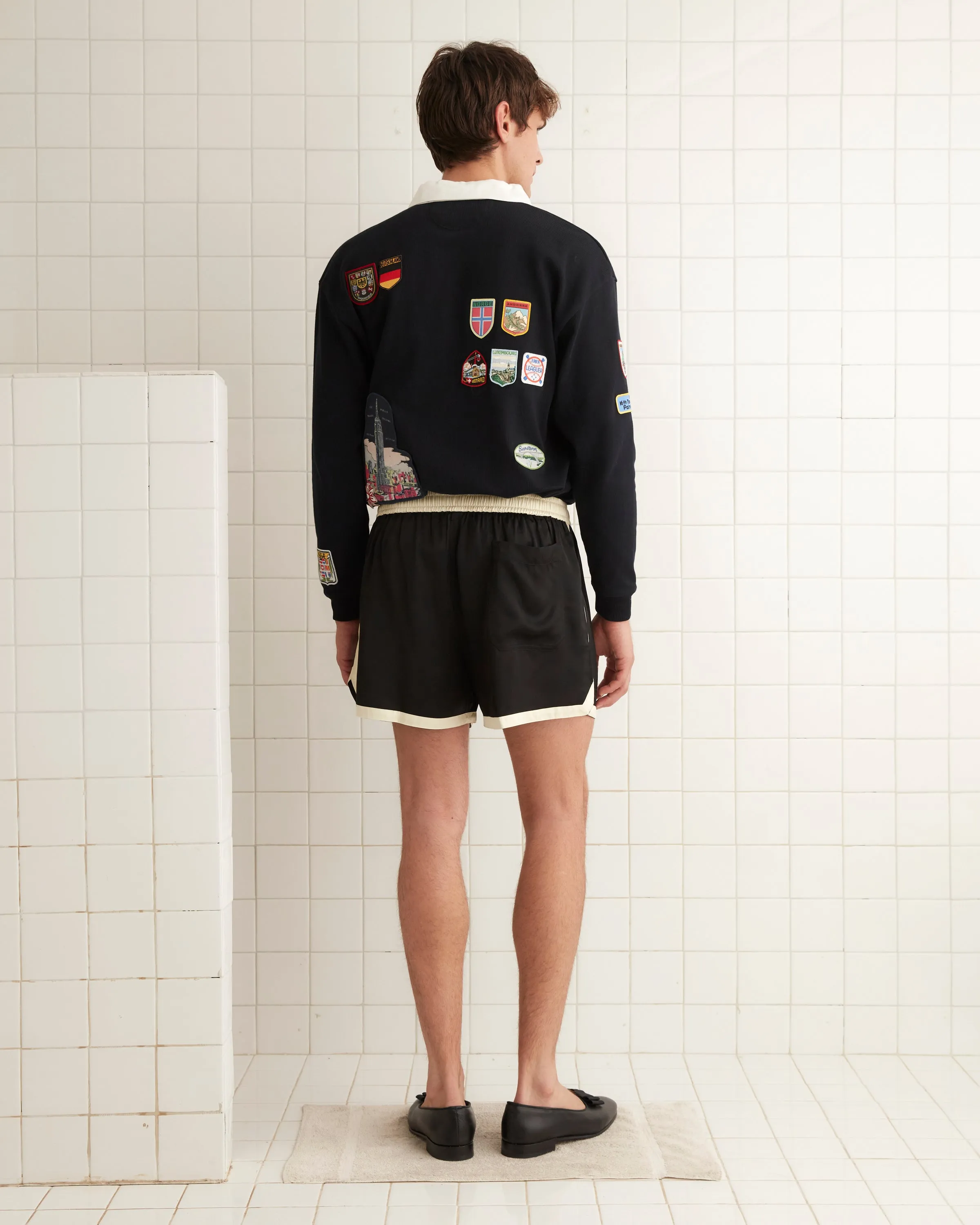 Satin Gym Shorts - Black sold by BODE product image thumbnail 3