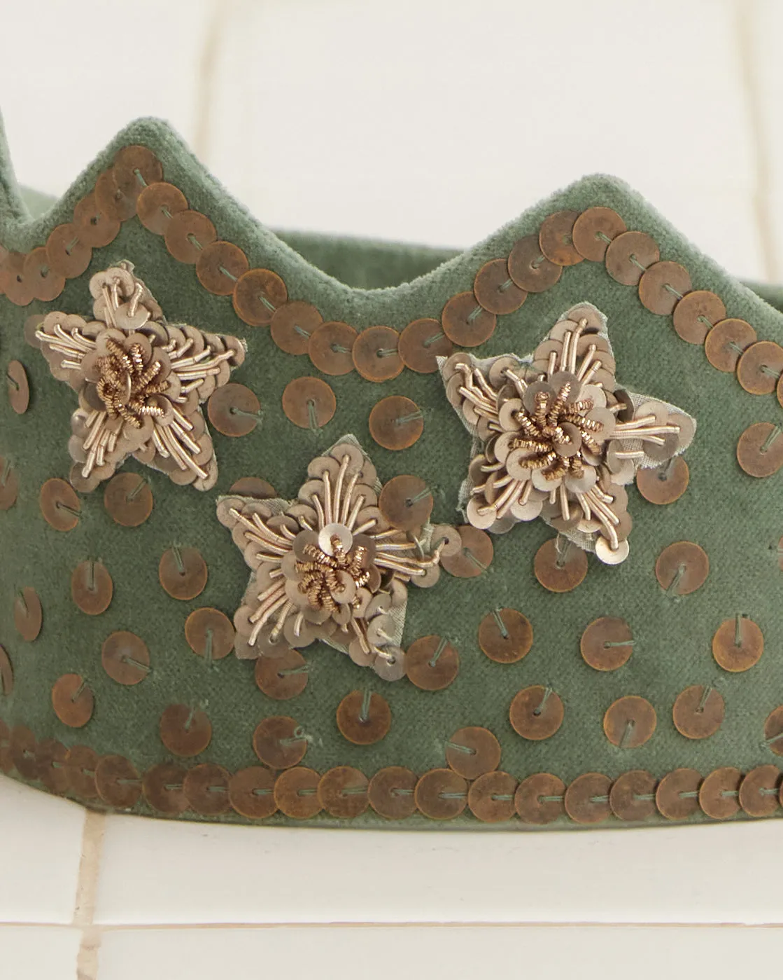 Velvet Sequin Crown - Sage sold by BODE product image thumbnail 2