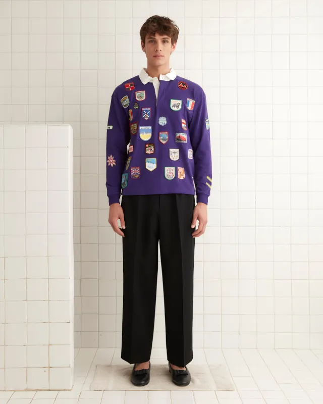 Passport Patch Rugby Shirt - Purple sold by BODE
