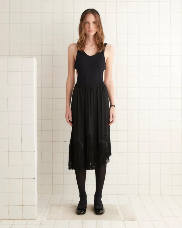 Daffodil Fringe Skirt sold by BODE