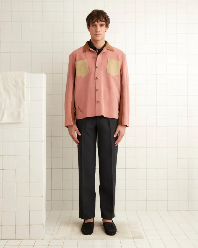 Buckled Multi-Suede Work Shirt - Pink sold by BODE