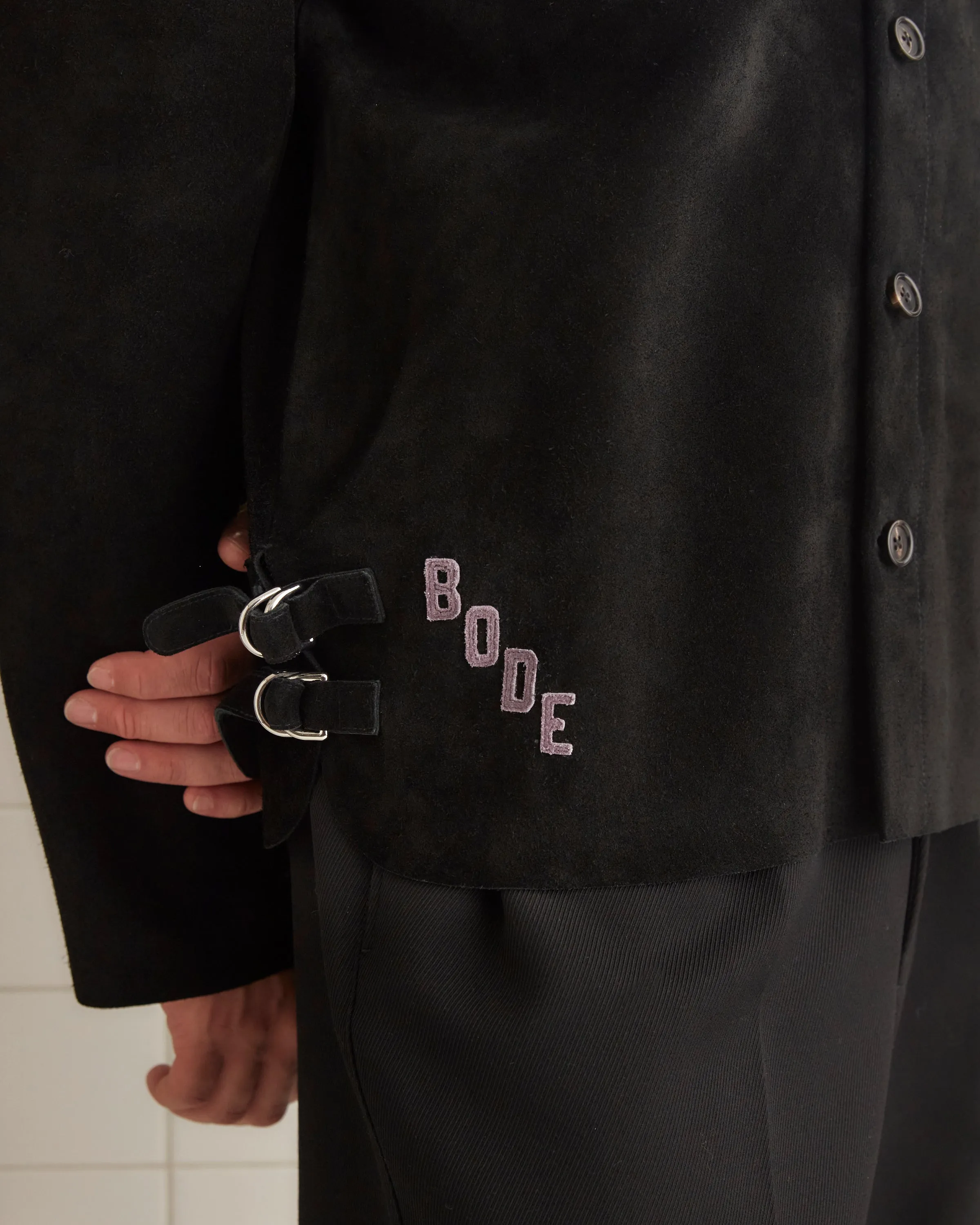 Buckled Suede Work Shirt - Black sold by BODE product image thumbnail 2