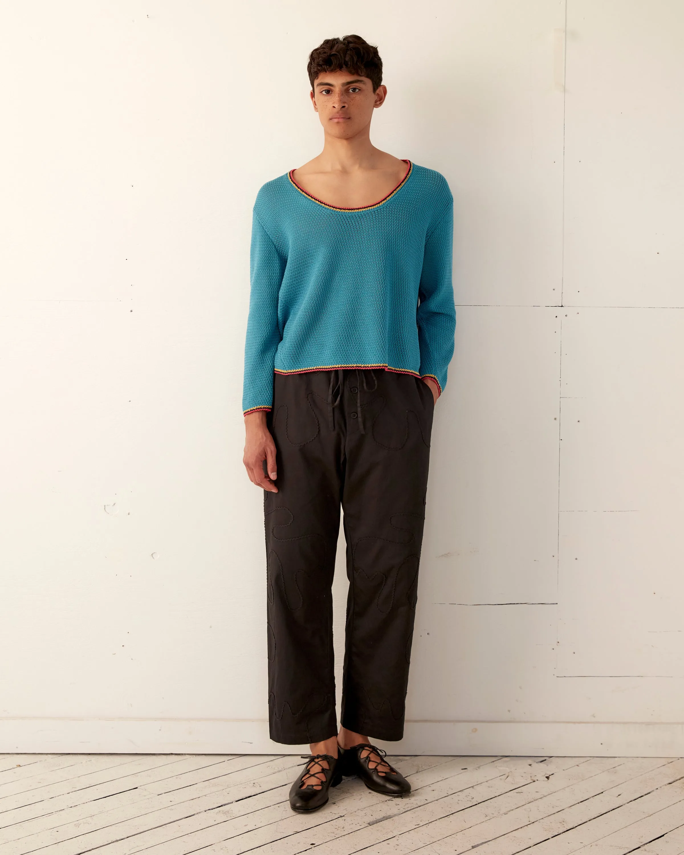 Rickrack Pajama Pants - Black sold by BODE