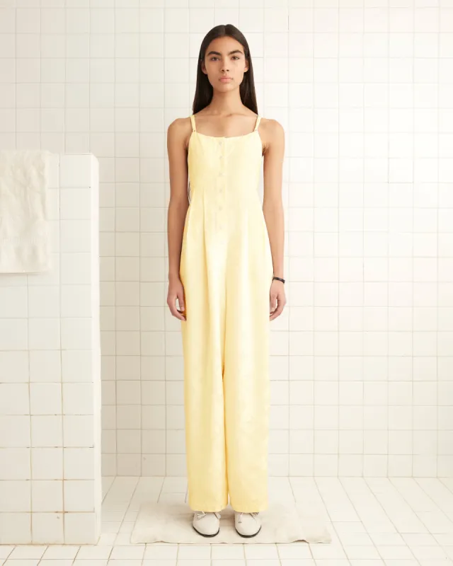 Football Jacquard Jumpsuit - Yellow made by BODE