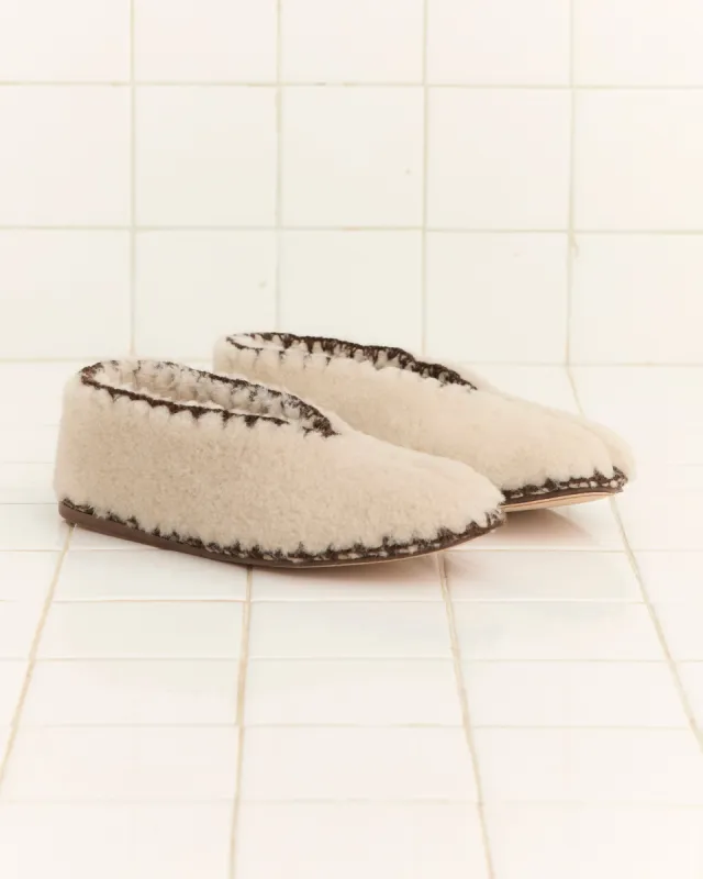 Cream Greco Shearling Shoe sold by BODE