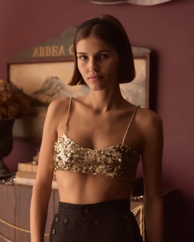 Sequin Glamour Bra - S sold by BODE