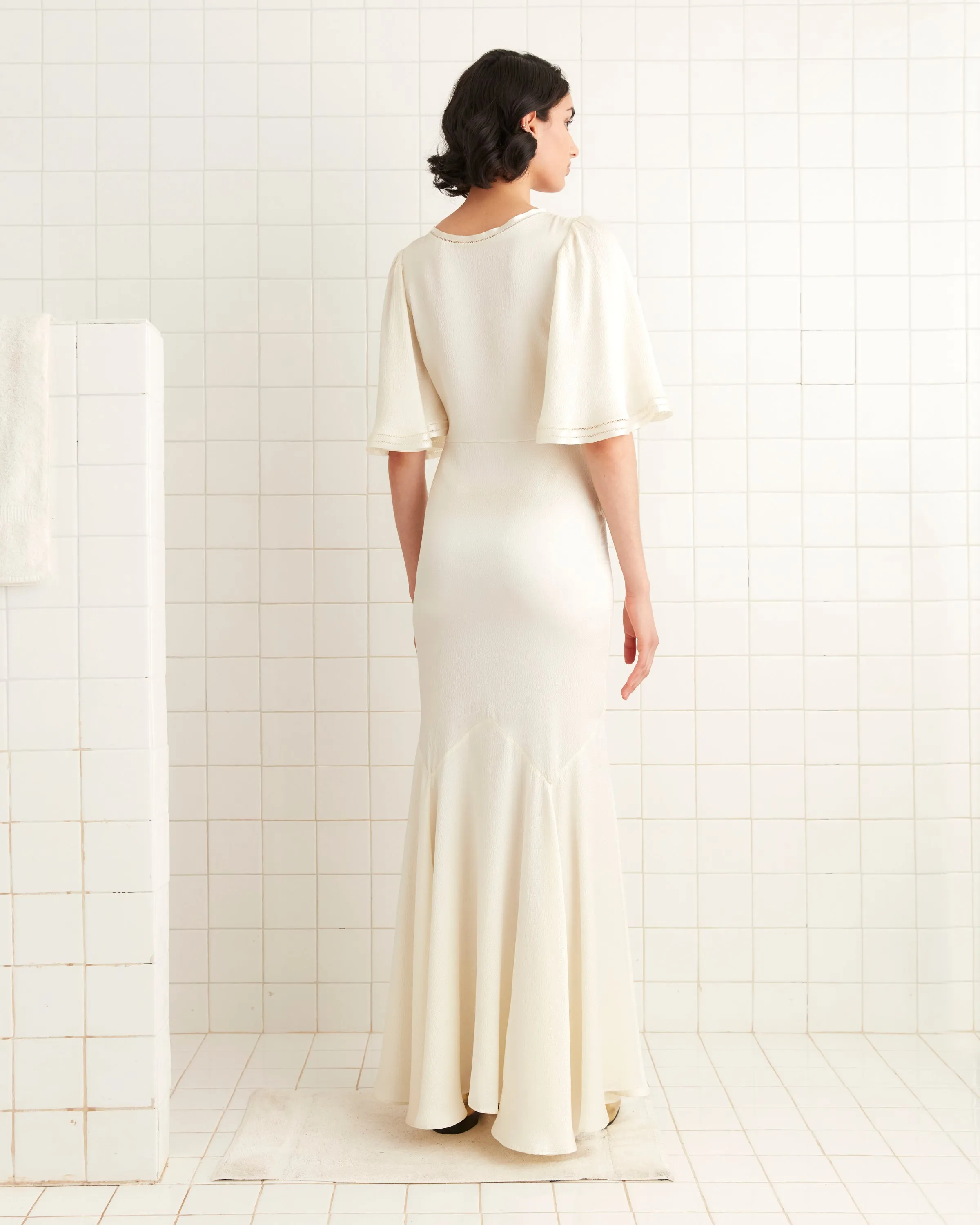 Satin Claret Gown - White sold by BODE product image thumbnail 3