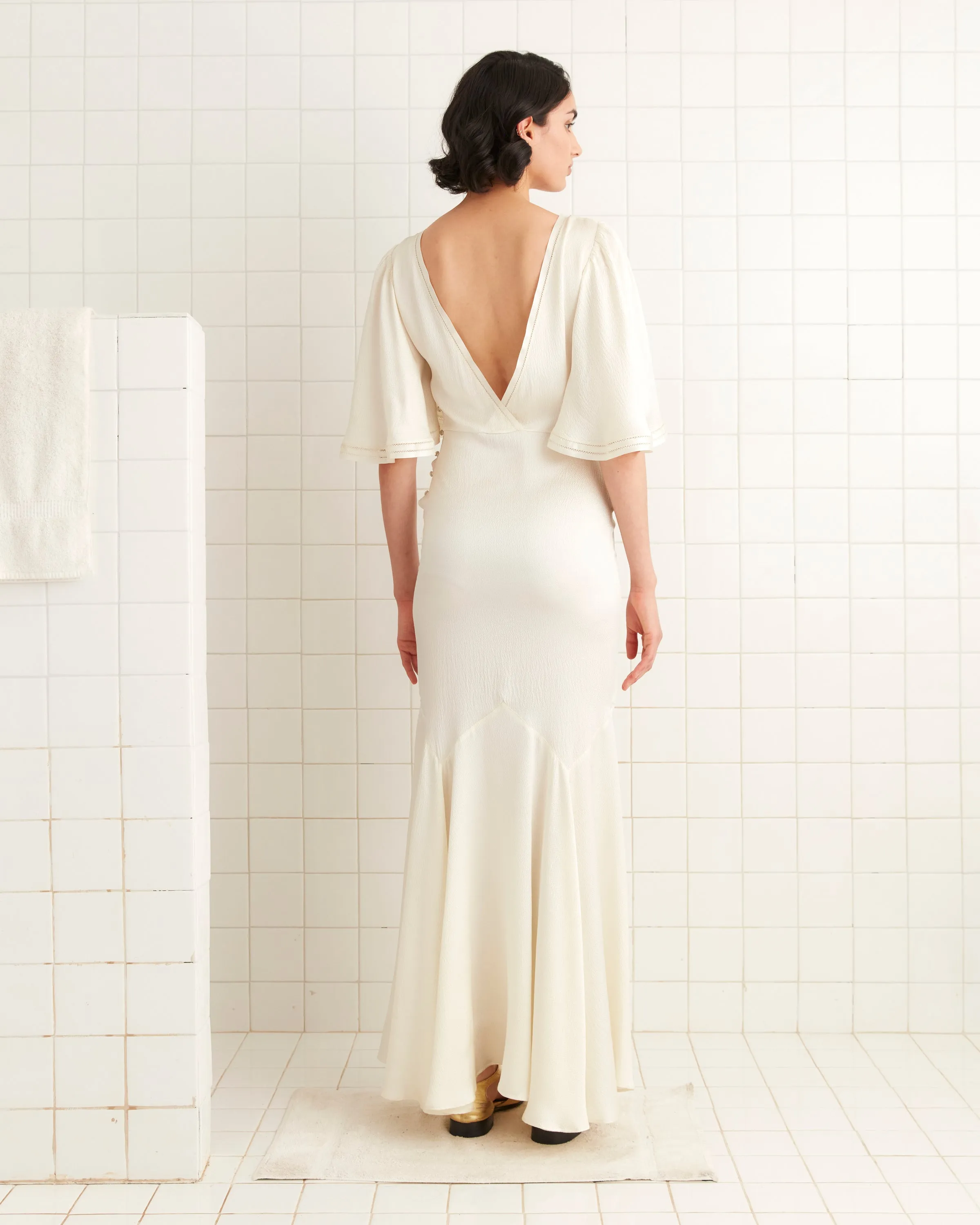 Satin Claret Gown - White sold by BODE product image thumbnail 5