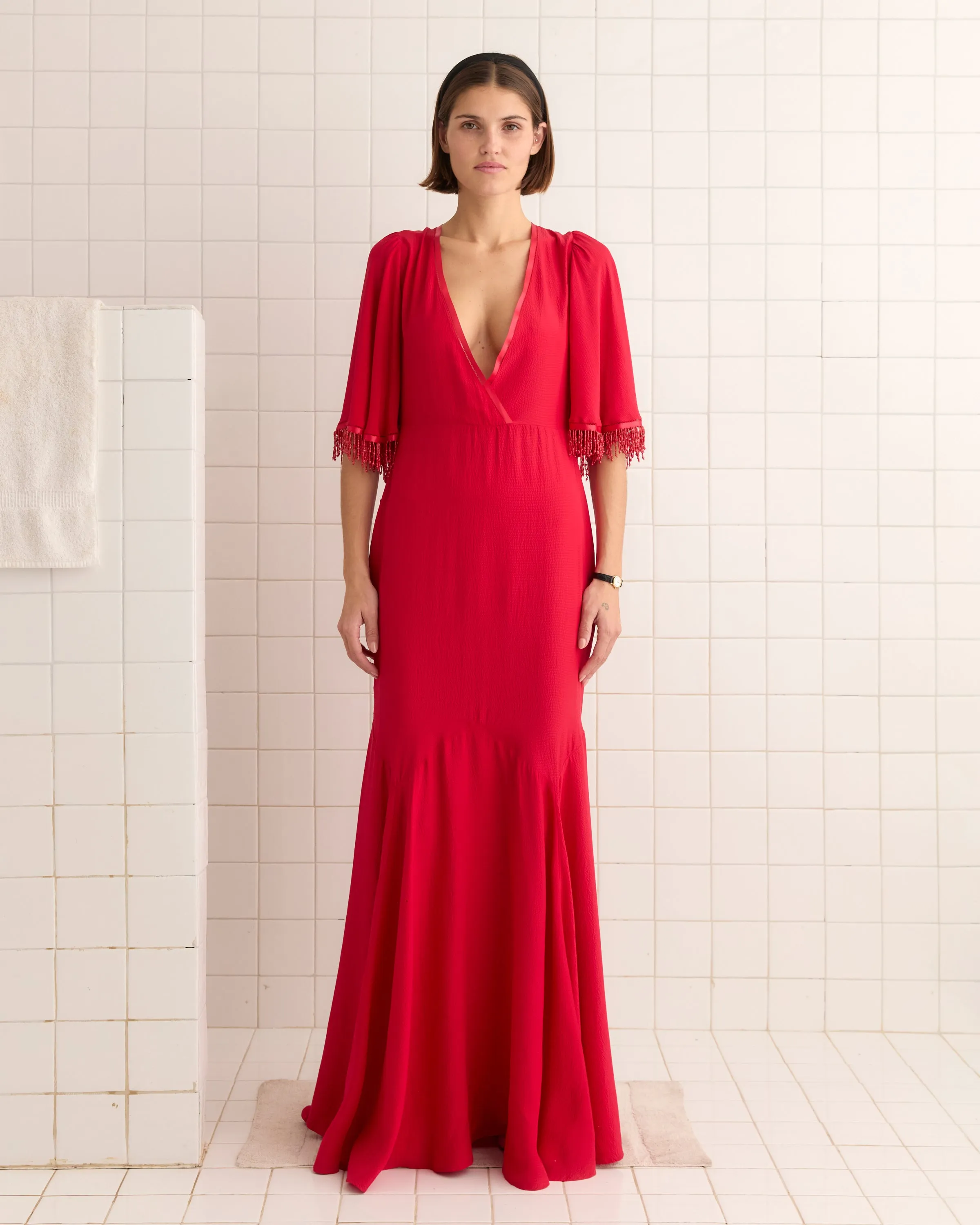 Beaded Claret Gown - Red sold by BODE product image thumbnail 3