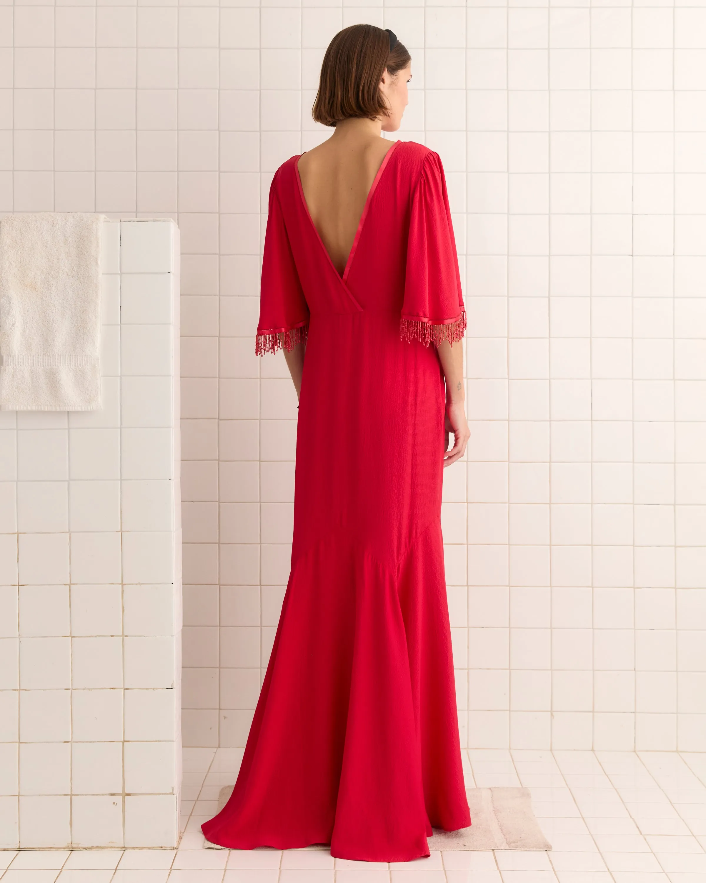 Beaded Claret Gown - Red sold by BODE product image thumbnail 2