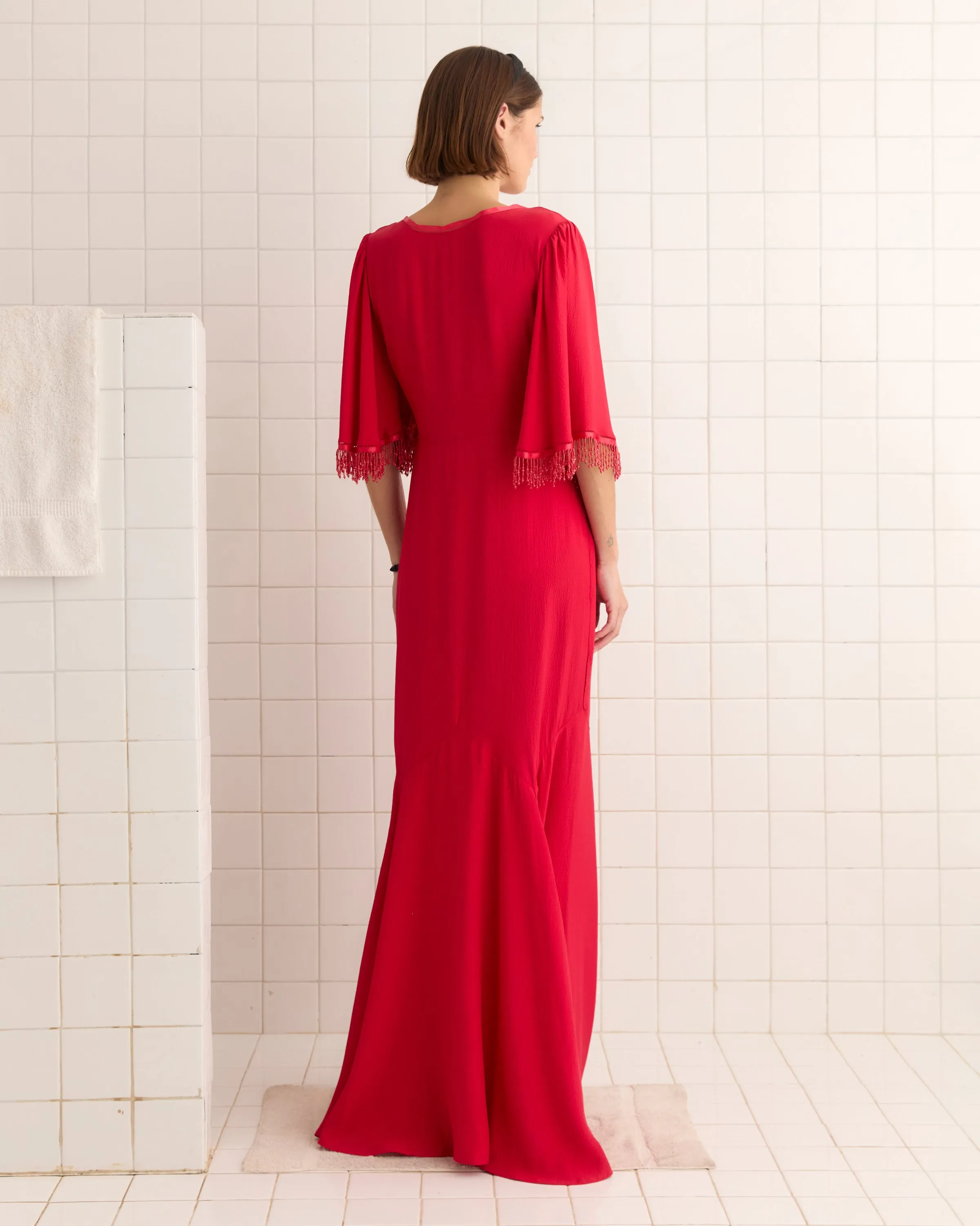 Beaded Claret Gown - Red sold by BODE product image thumbnail 4