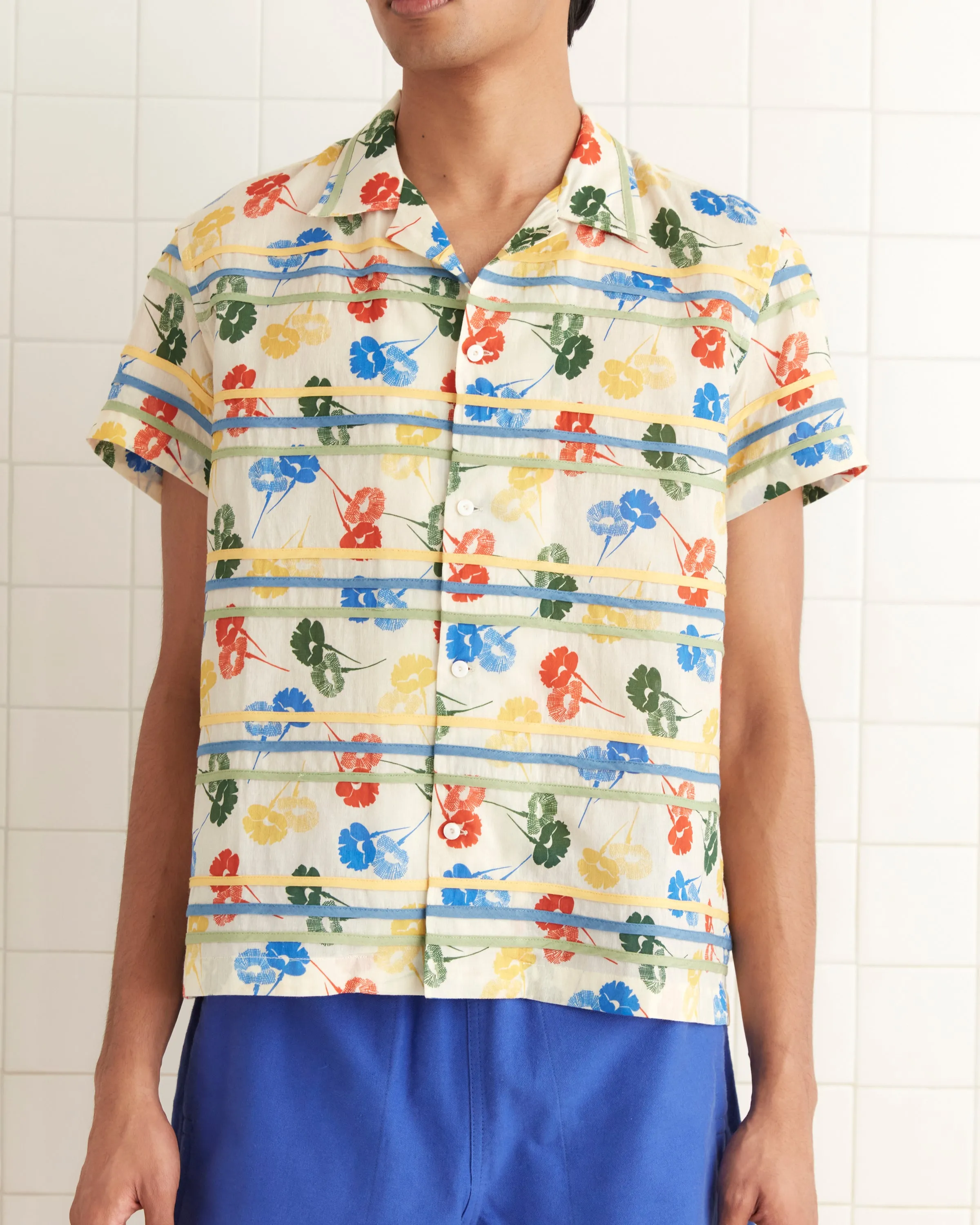Flower Stamp Short Sleeve Shirt sold by BODE product image thumbnail 2